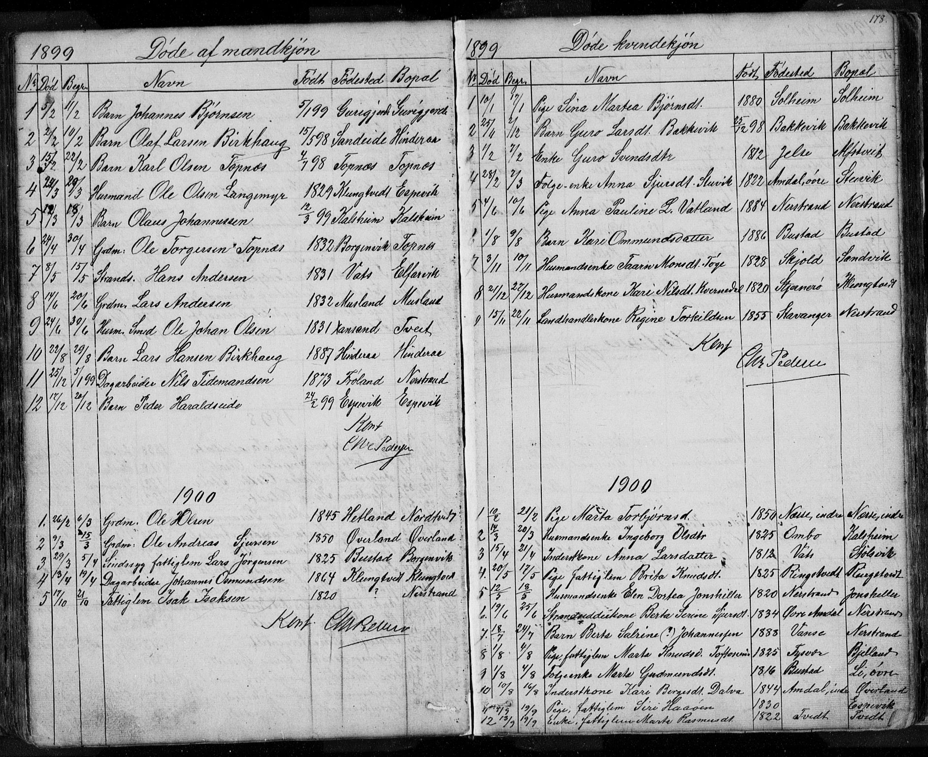 Nedstrand sokneprestkontor, SAST/A-101841/01/V: Parish register (copy) no. B 3, 1848-1933, p. 178