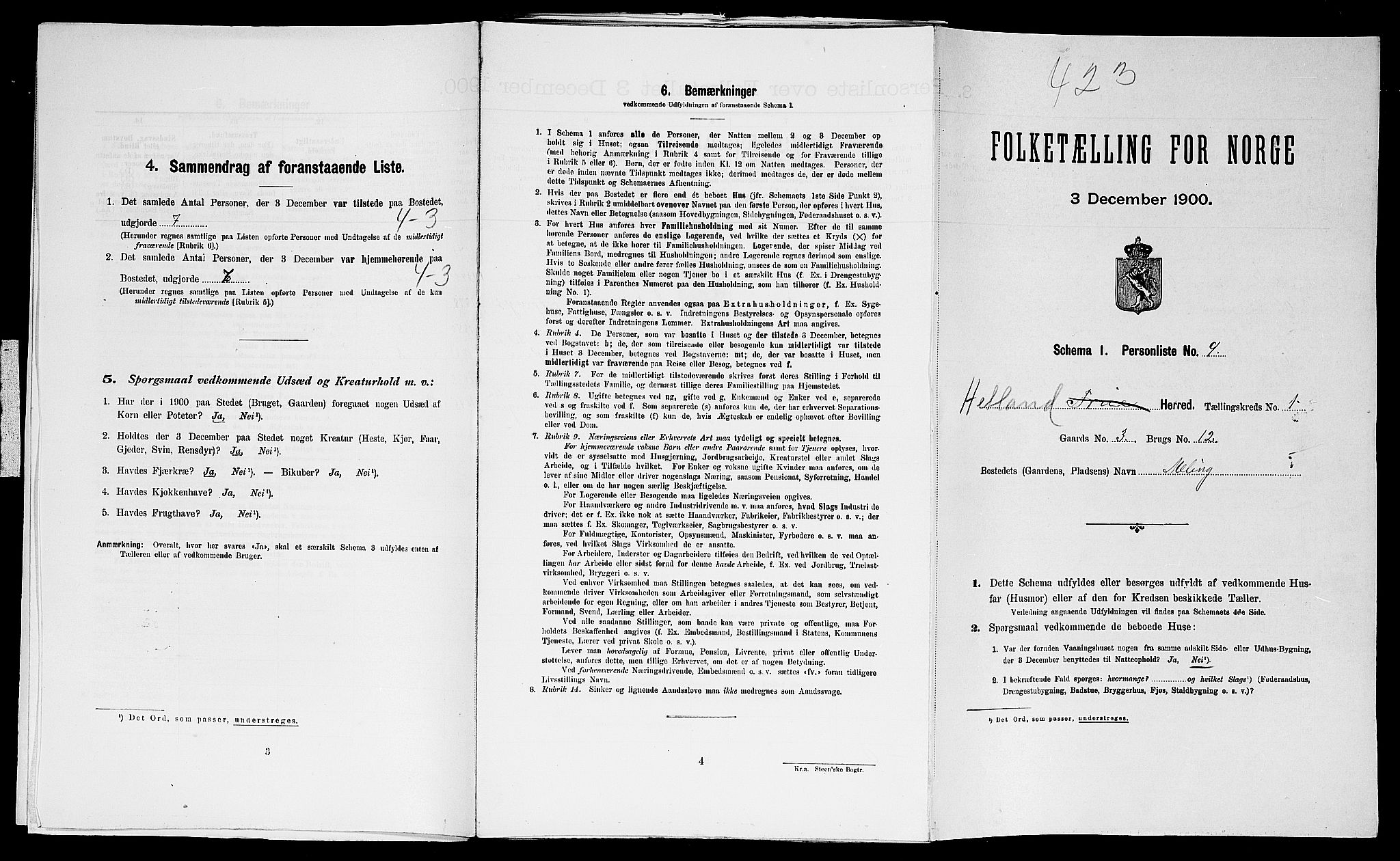 SAST, 1900 census for Hetland, 1900, p. 59