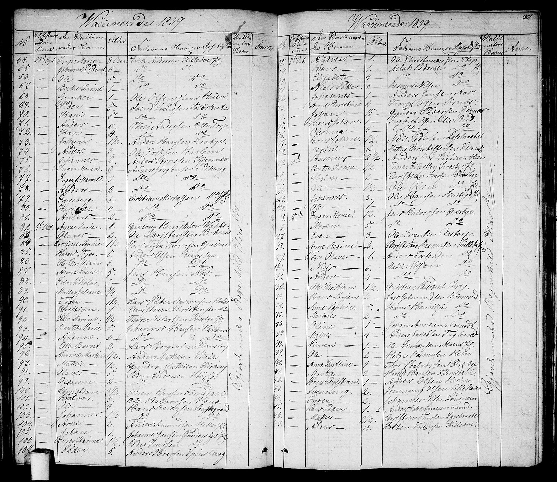 Rakkestad prestekontor Kirkebøker, SAO/A-2008/F/Fa/L0007: Parish register (official) no. I 7, 1825-1841, p. 301