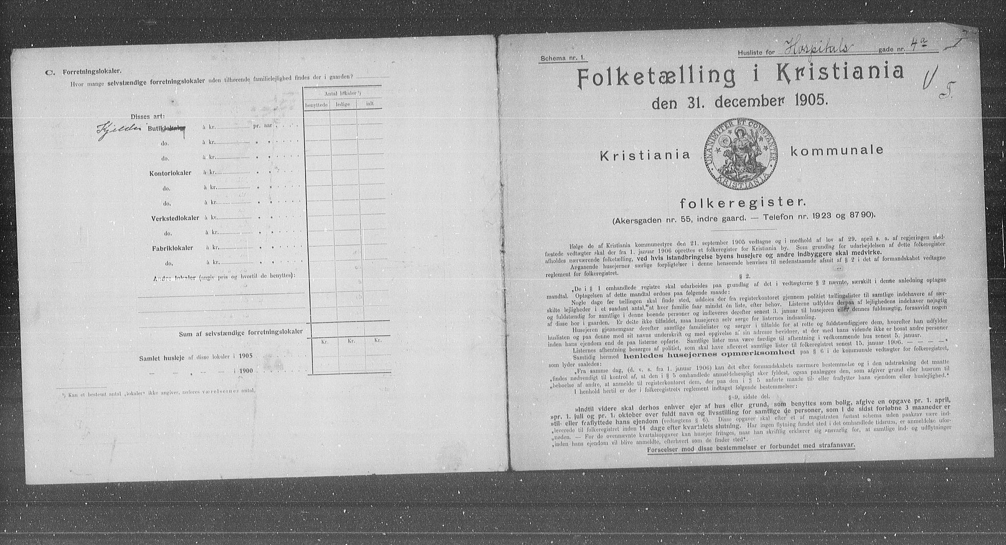 OBA, Municipal Census 1905 for Kristiania, 1905, p. 21520