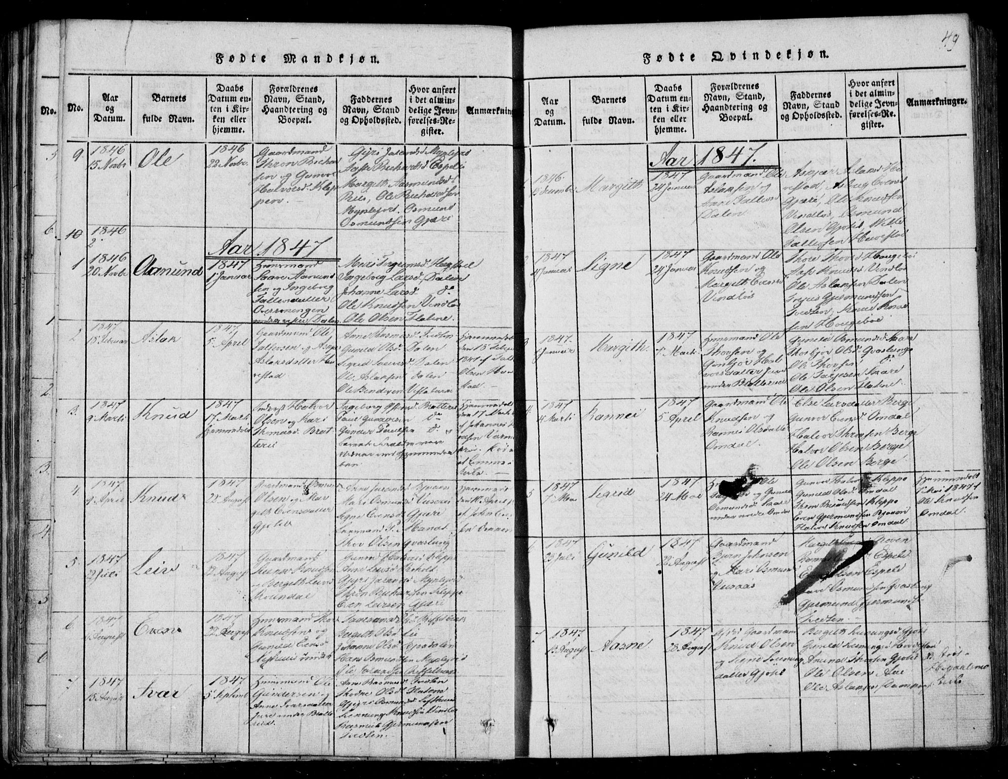 Lårdal kirkebøker, SAKO/A-284/F/Fb/L0001: Parish register (official) no. II 1, 1815-1860, p. 49