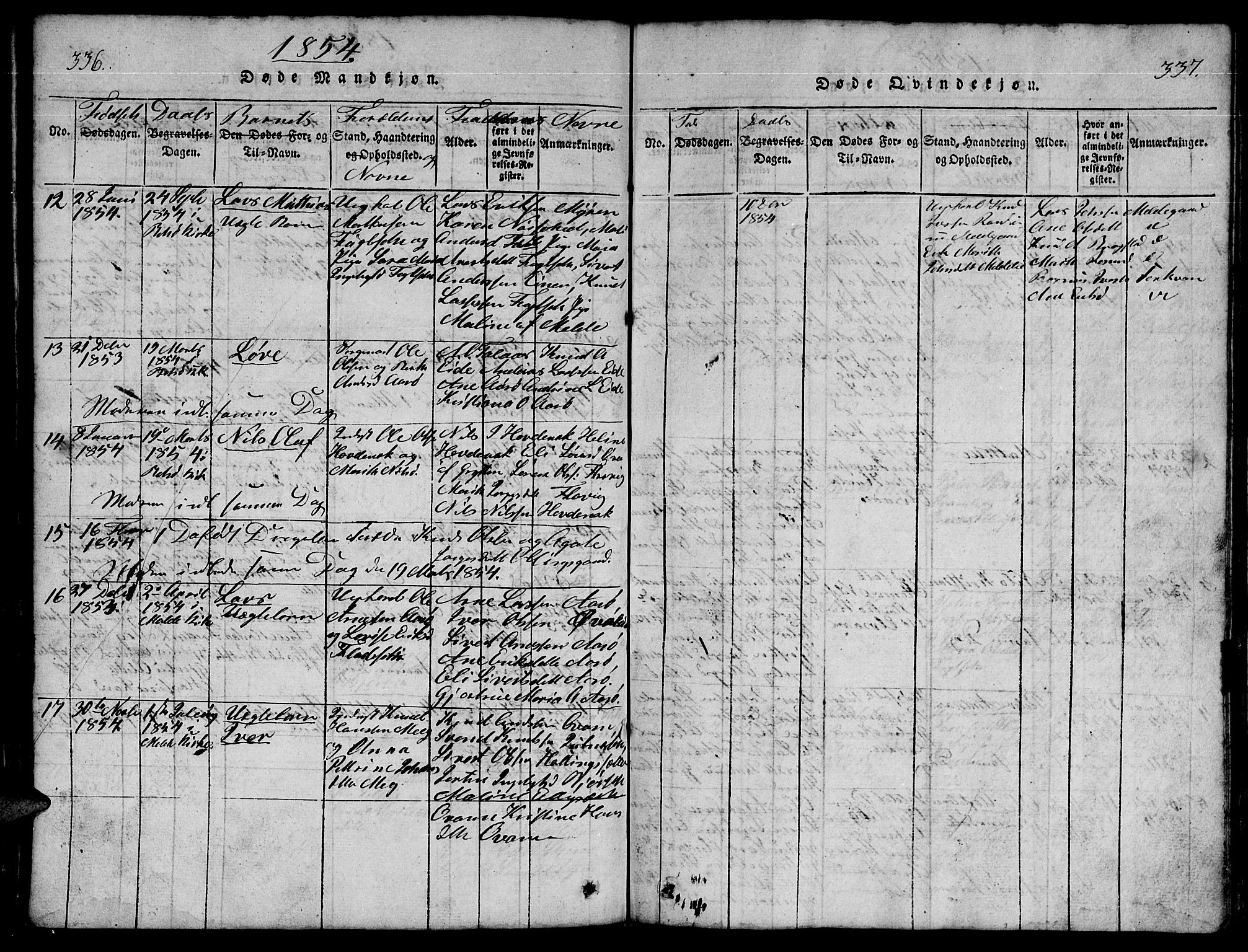 Ministerialprotokoller, klokkerbøker og fødselsregistre - Møre og Romsdal, AV/SAT-A-1454/555/L0665: Parish register (copy) no. 555C01, 1818-1868, p. 336-337