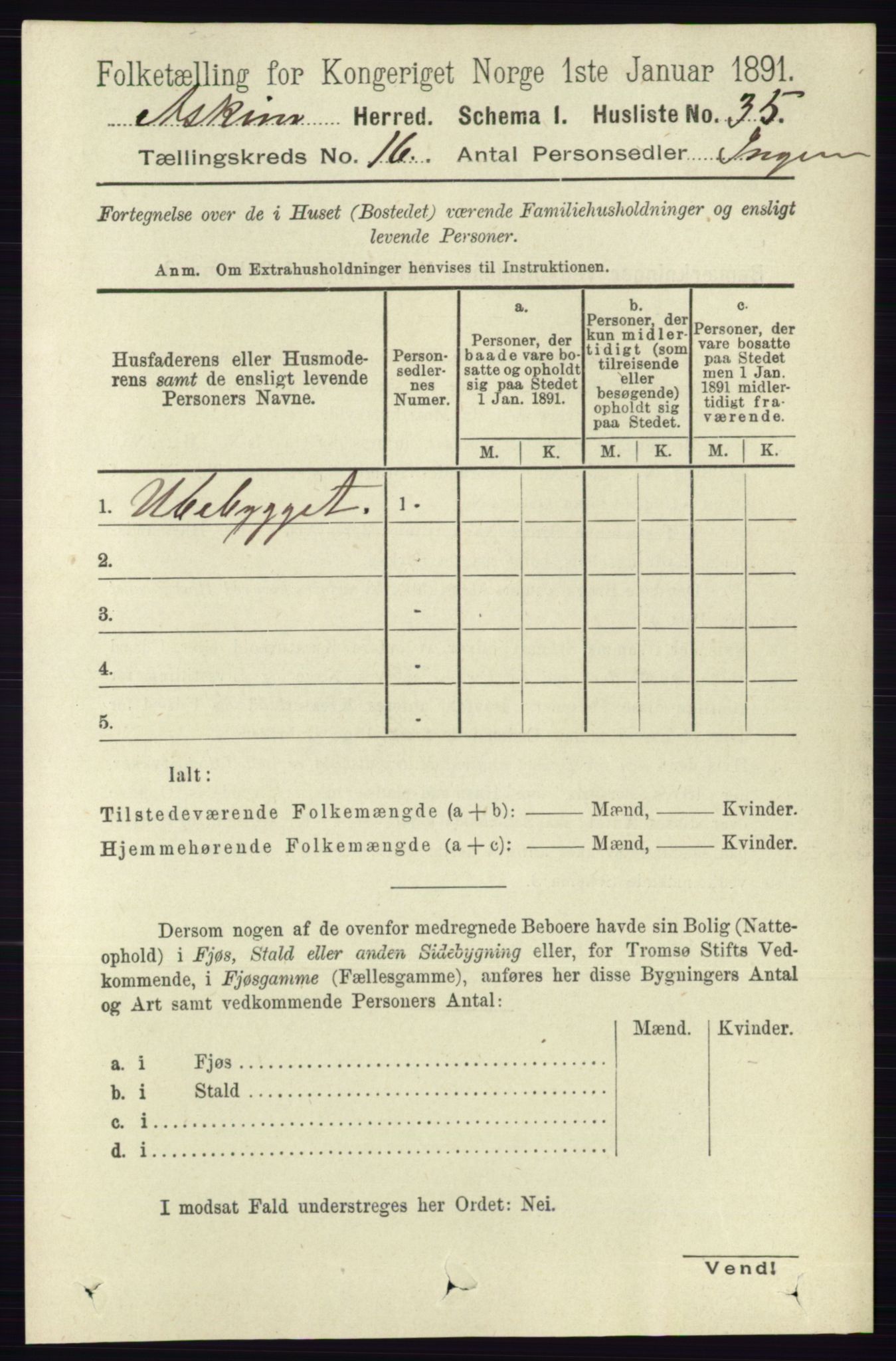 RA, 1891 census for 0124 Askim, 1891, p. 2637