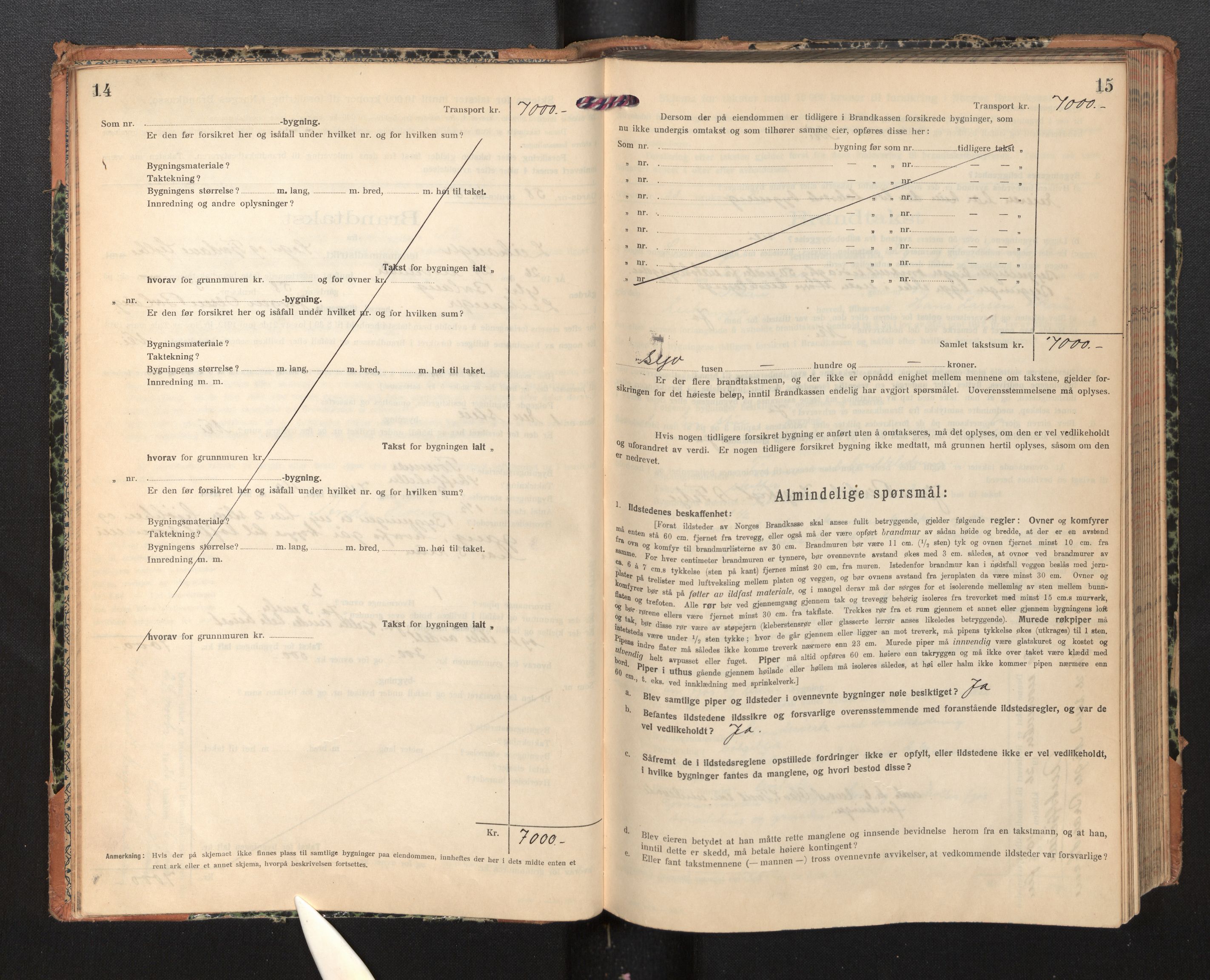 Lensmannen i Leikanger, AV/SAB-A-29201/0012/L0007: Branntakstprotokoll, skjematakst, 1926-1936, p. 14-15