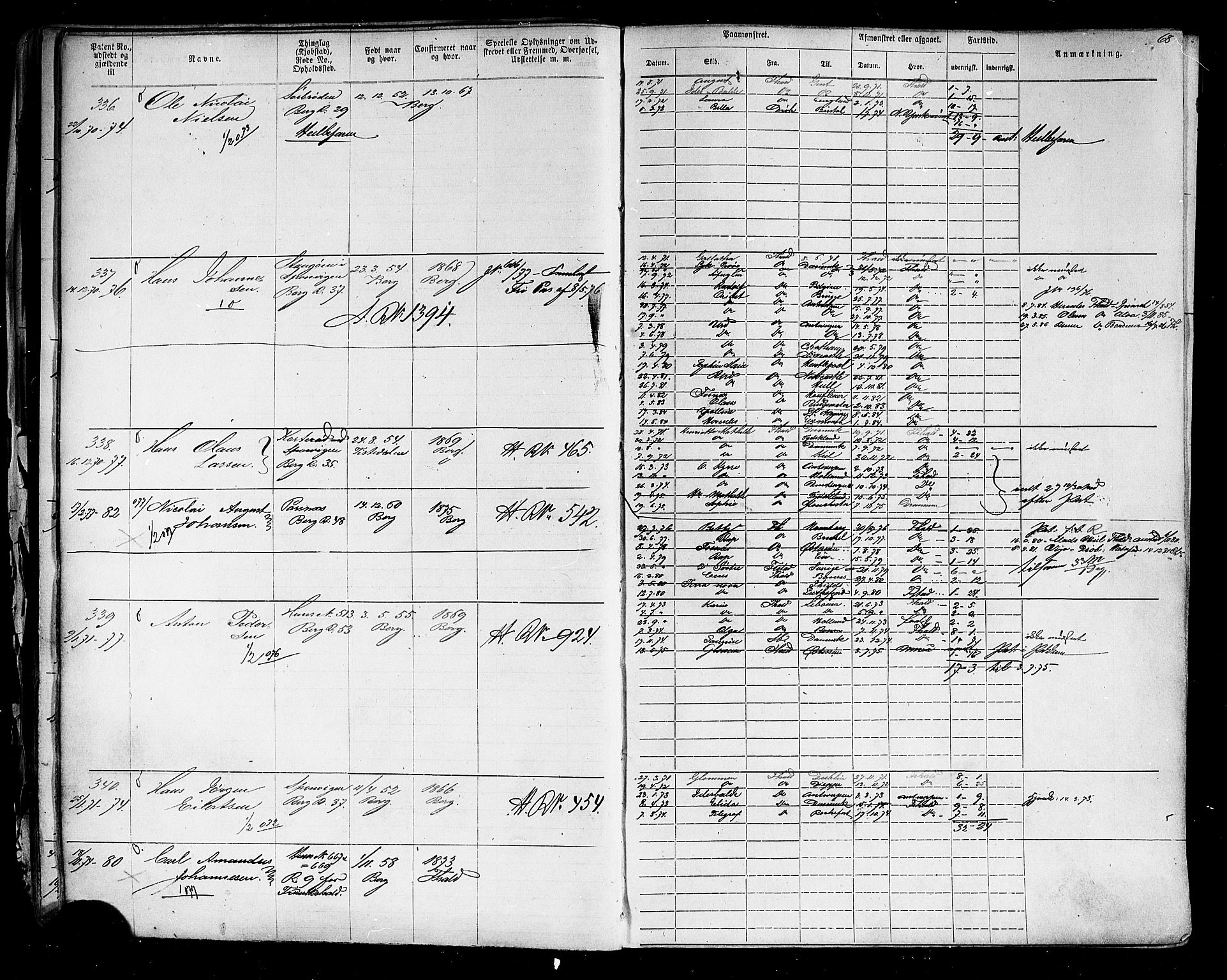 Halden mønstringskontor, AV/SAO-A-10569a/F/Fc/Fca/L0004: Annotasjonsrulle, 1868-1875, p. 72