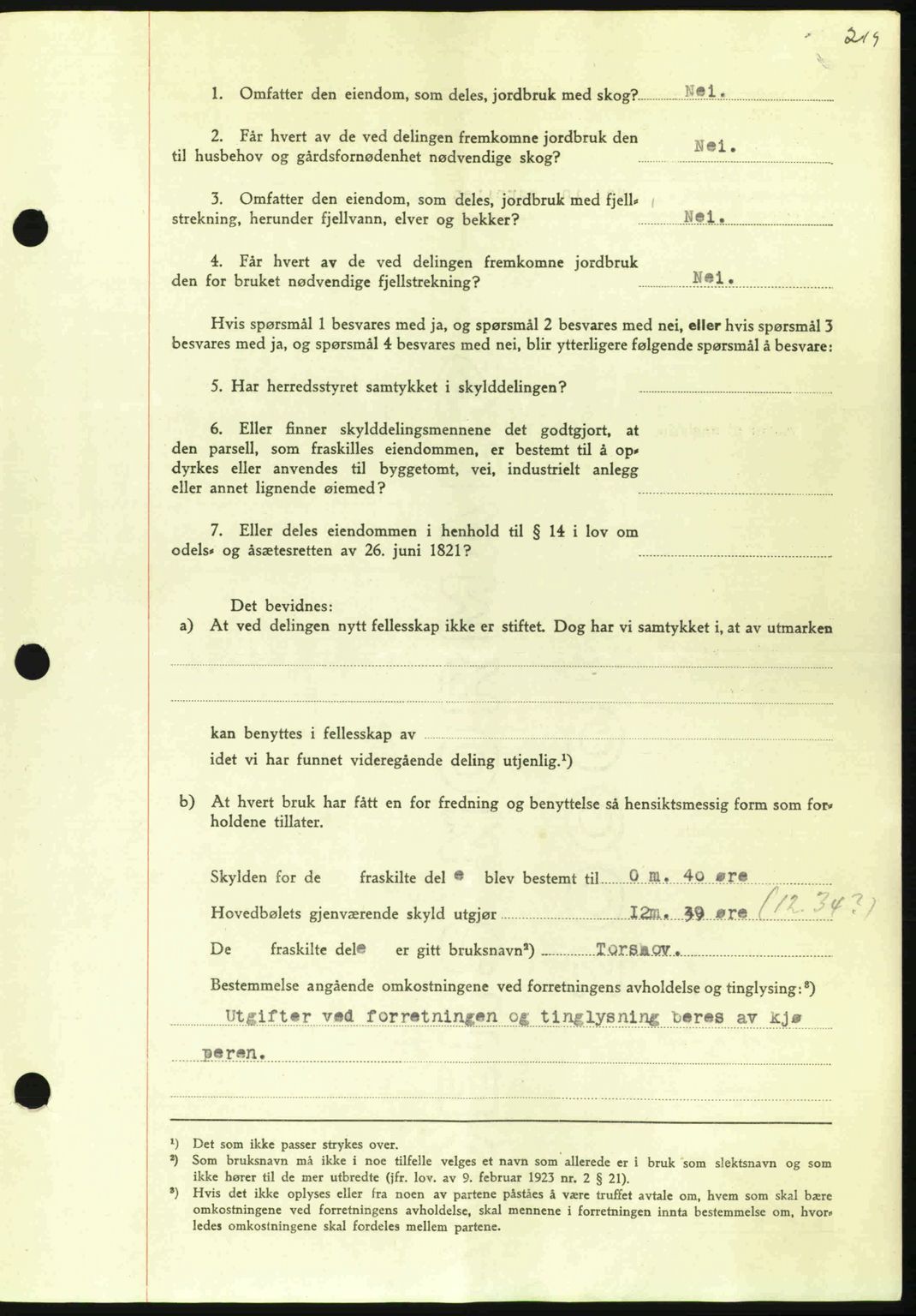 Nordmøre sorenskriveri, AV/SAT-A-4132/1/2/2Ca: Mortgage book no. A95, 1943-1943, Diary no: : 1223/1943