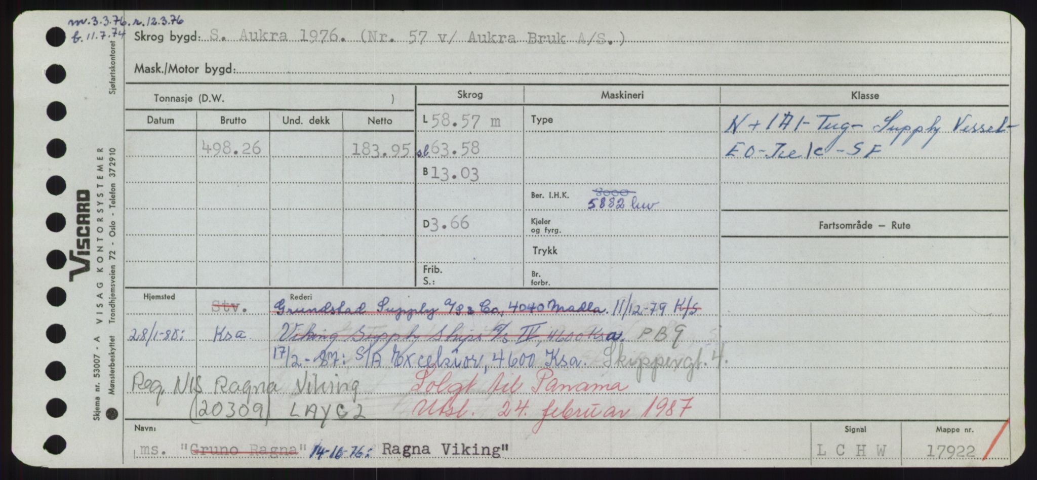 Sjøfartsdirektoratet med forløpere, Skipsmålingen, RA/S-1627/H/Hd/L0030: Fartøy, Q-Riv, p. 65