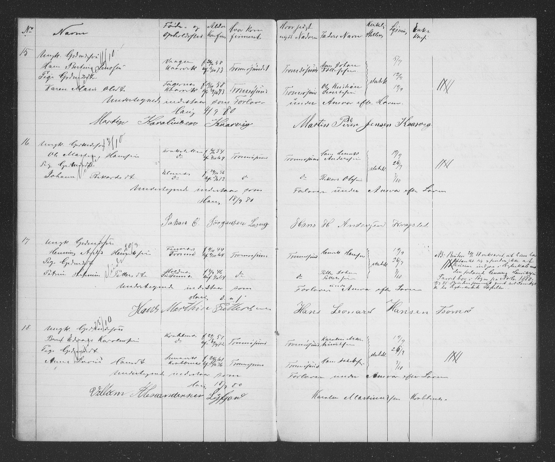 Tromsøysund sokneprestkontor, AV/SATØ-S-1304/H/Hc/L0056: Banns register no. 56, 1880-1887