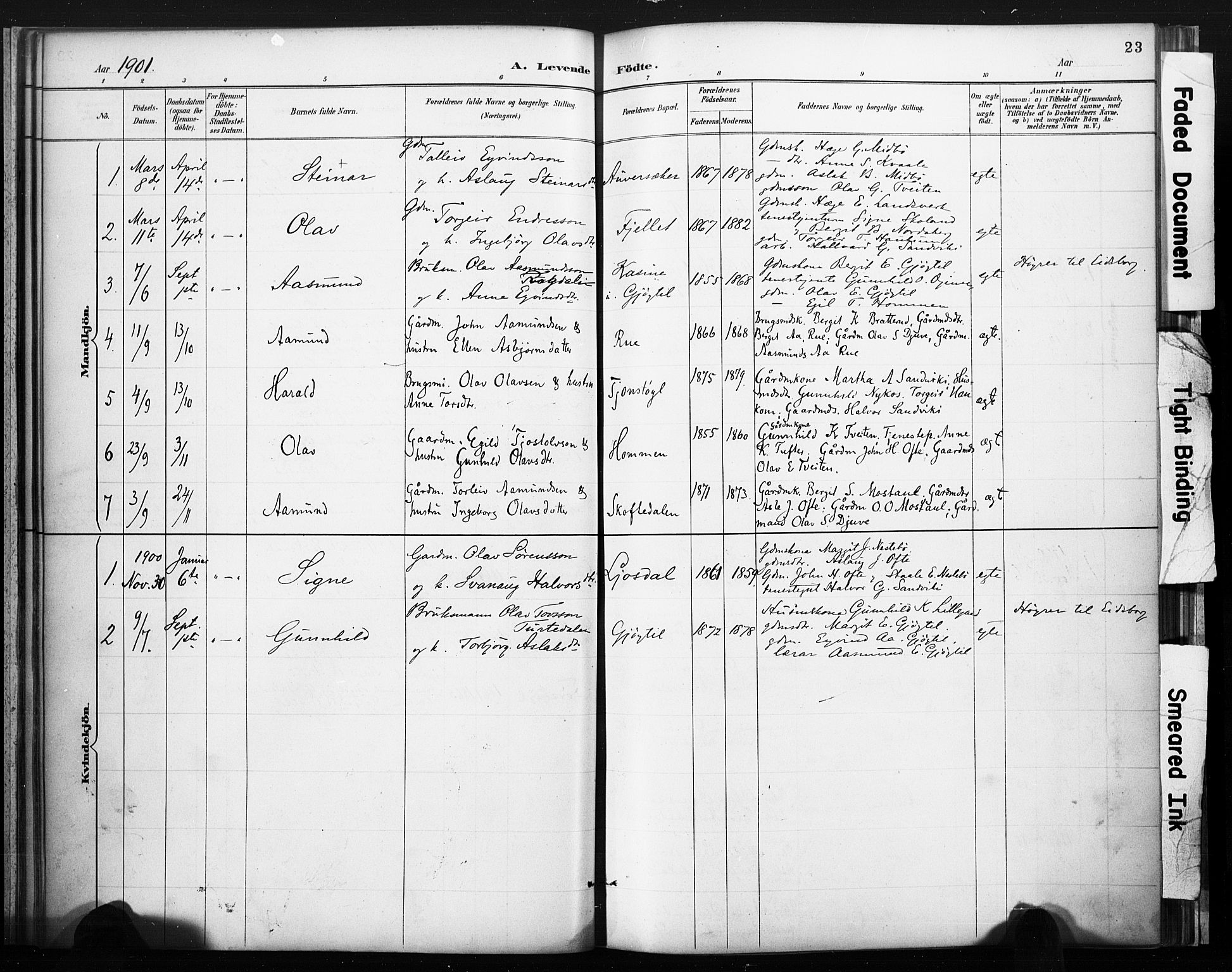 Lårdal kirkebøker, SAKO/A-284/F/Fc/L0002: Parish register (official) no. III 2, 1887-1906, p. 23