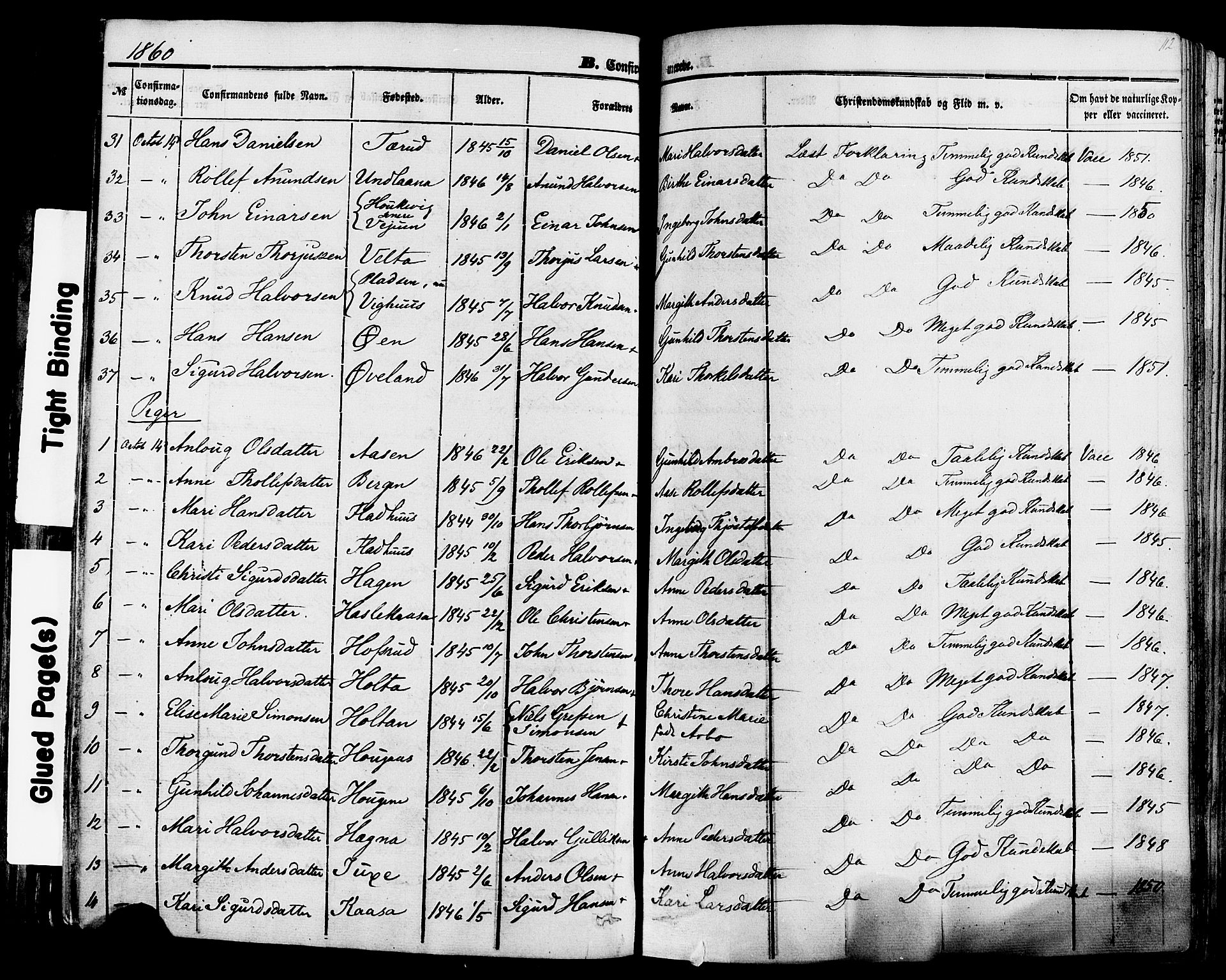 Sauherad kirkebøker, AV/SAKO-A-298/F/Fa/L0007: Parish register (official) no. I 7, 1851-1873, p. 112