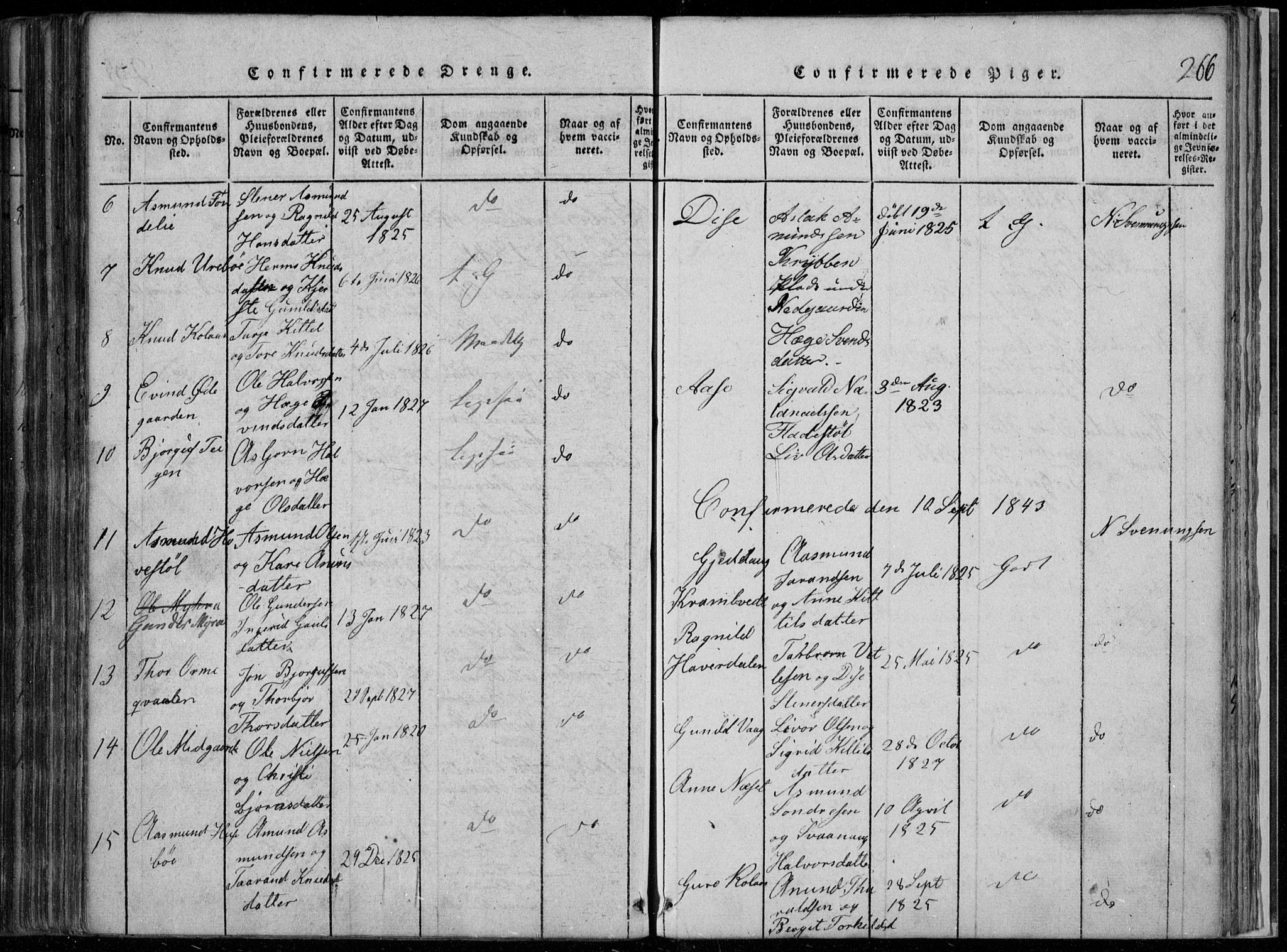 Rauland kirkebøker, AV/SAKO-A-292/F/Fa/L0001: Parish register (official) no. I 1, 1814-1859, p. 266