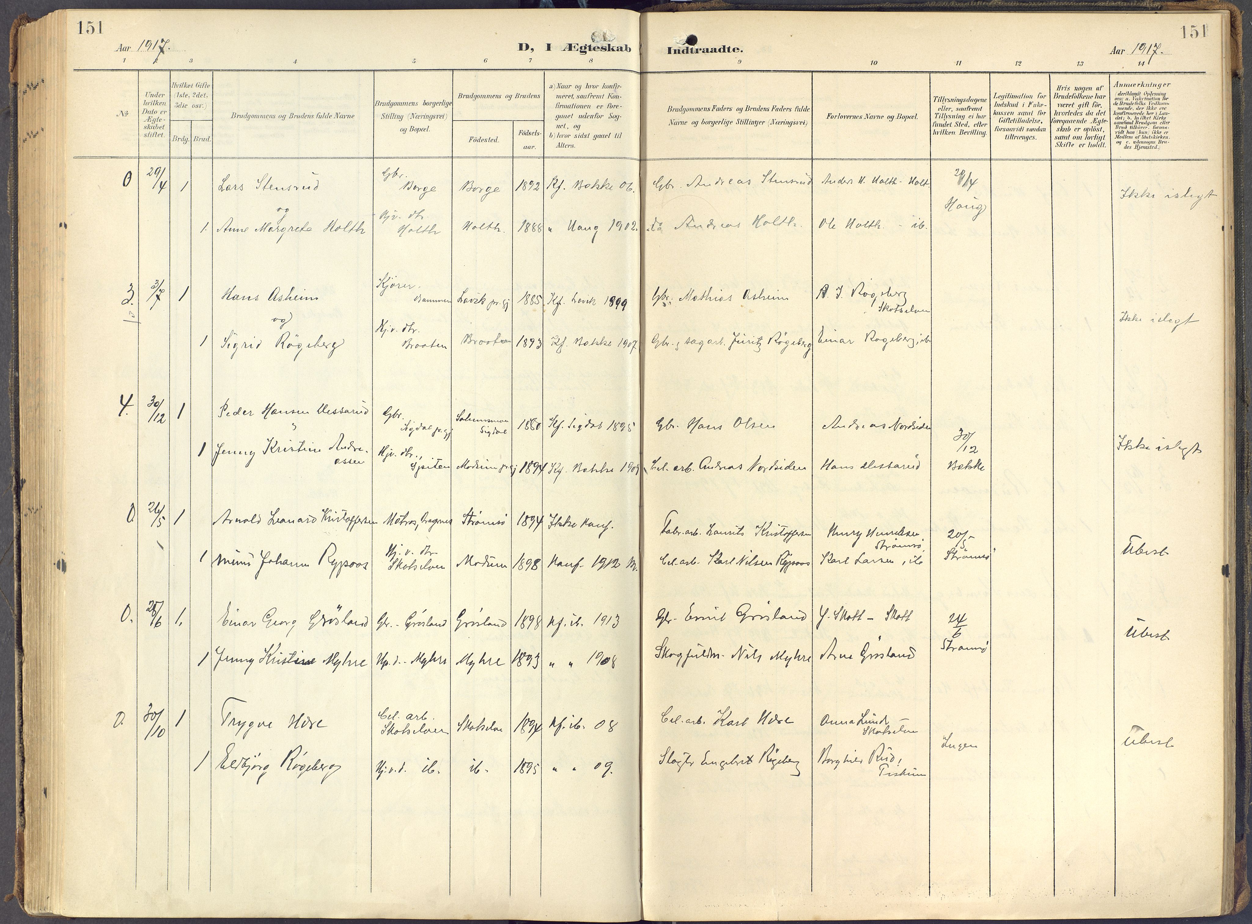 Eiker kirkebøker, SAKO/A-4/F/Fc/L0004: Parish register (official) no. III 4, 1900-1919, p. 151