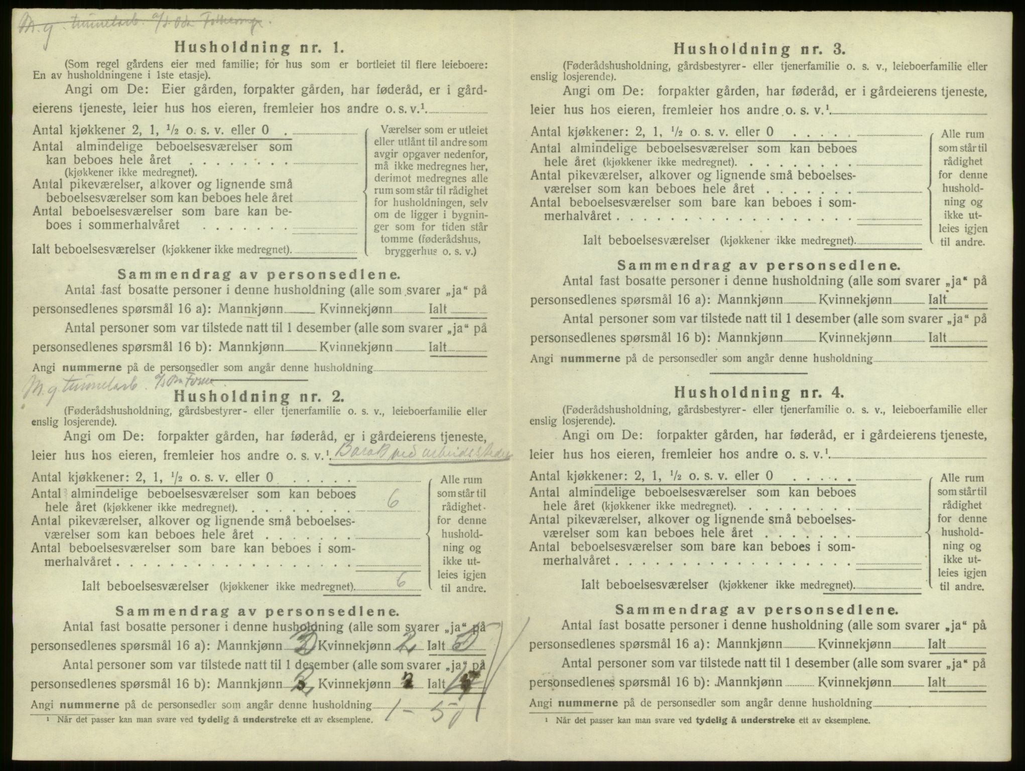 SAB, 1920 census for Ulvik, 1920, p. 32