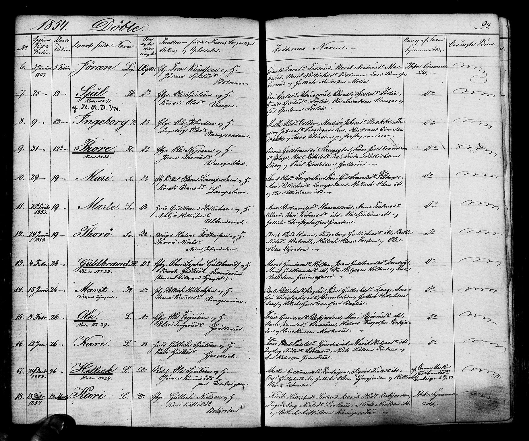 Flesberg kirkebøker, SAKO/A-18/F/Fa/L0006: Parish register (official) no. I 6, 1834-1860, p. 93