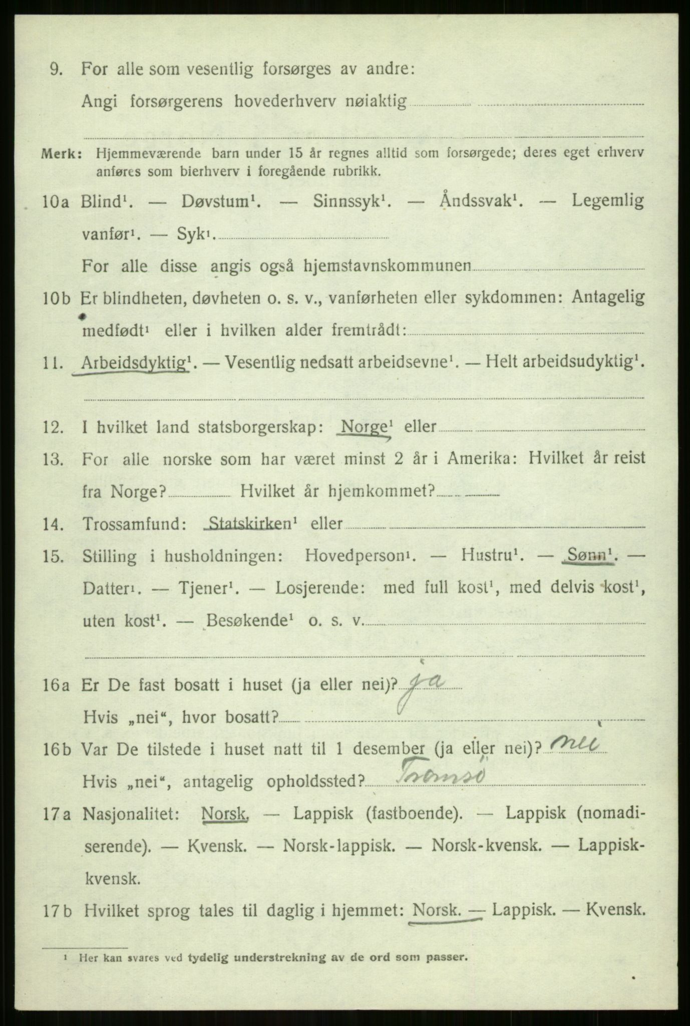 SATØ, 1920 census for Sørreisa, 1920, p. 3027