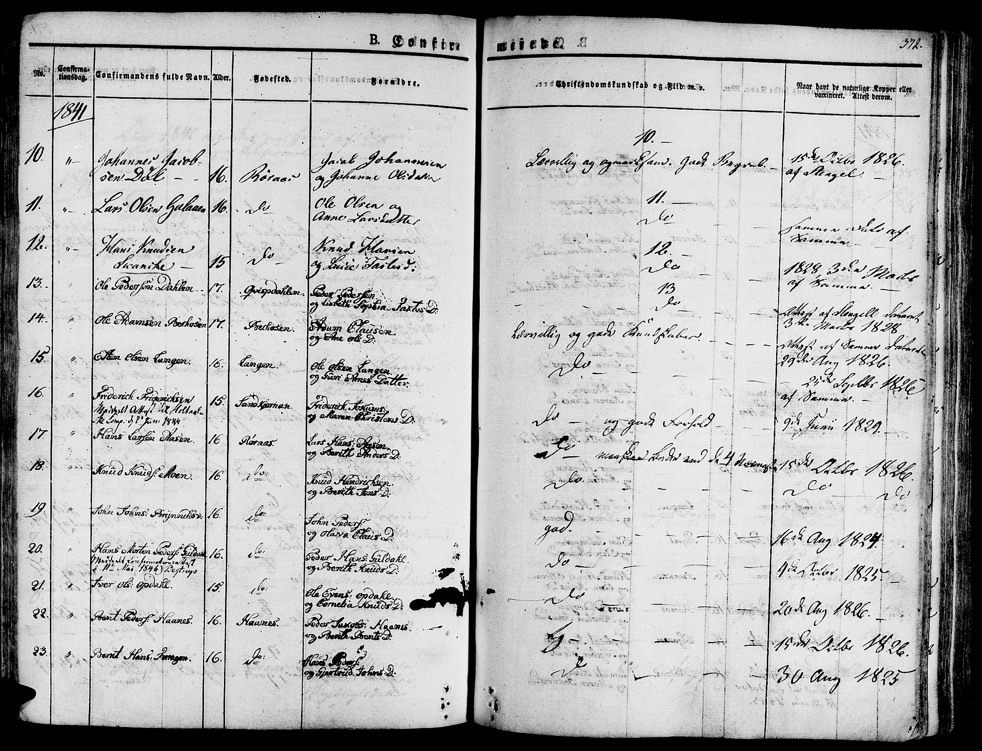 Ministerialprotokoller, klokkerbøker og fødselsregistre - Sør-Trøndelag, SAT/A-1456/681/L0930: Parish register (official) no. 681A08, 1829-1844, p. 372