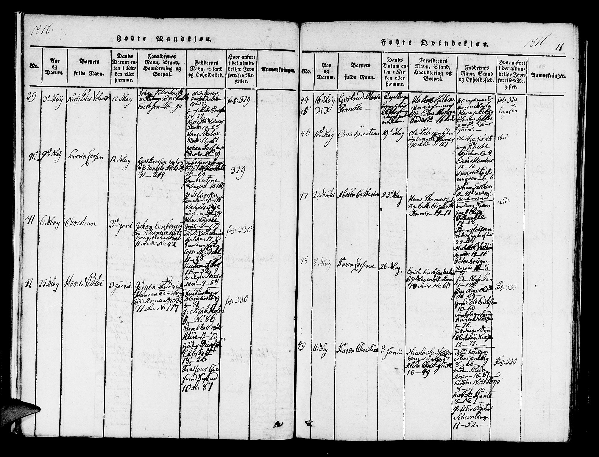 Domkirken sokneprestembete, AV/SAB-A-74801/H/Haa/L0010: Parish register (official) no. A 10, 1816-1821, p. 11