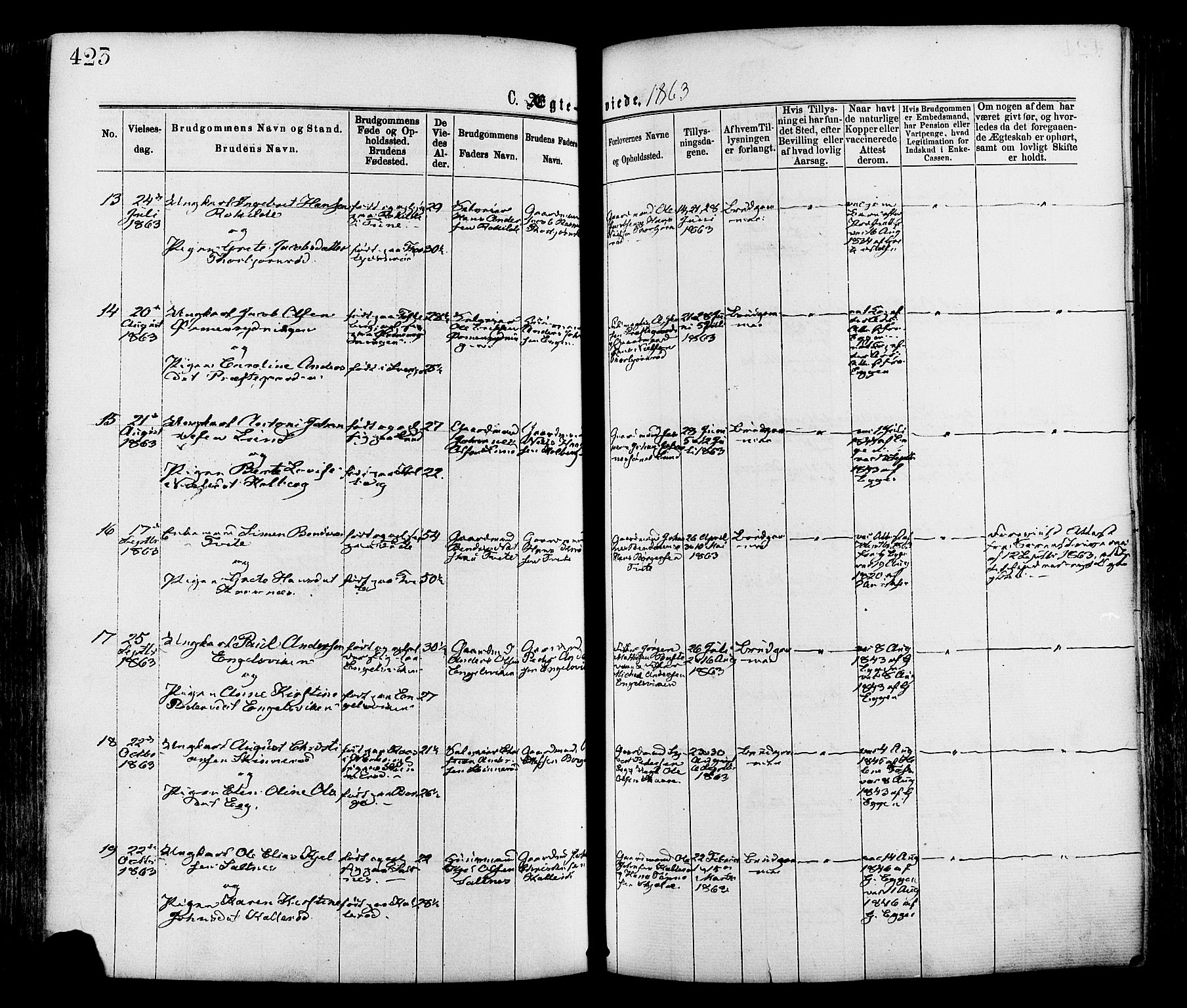 Onsøy prestekontor Kirkebøker, AV/SAO-A-10914/F/Fa/L0004: Parish register (official) no. I 4, 1861-1877, p. 423