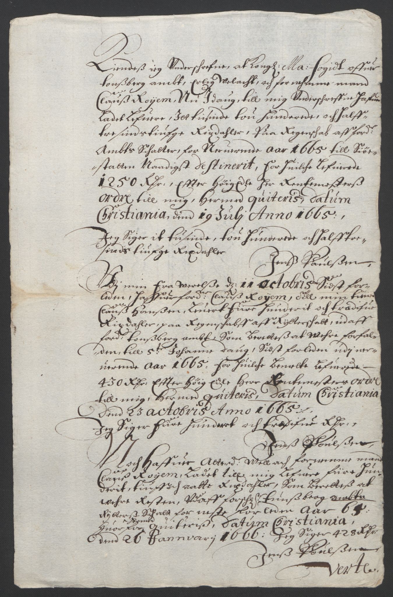 Rentekammeret inntil 1814, Reviderte regnskaper, Fogderegnskap, AV/RA-EA-4092/R32/L1842: Fogderegnskap Jarlsberg grevskap, 1664-1673, p. 26