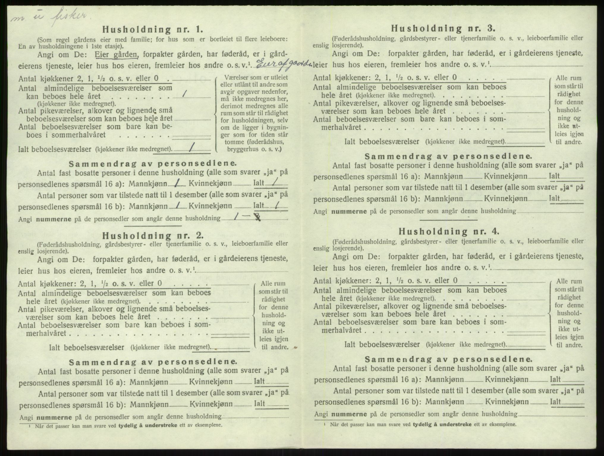 SAB, 1920 census for Solund, 1920, p. 308