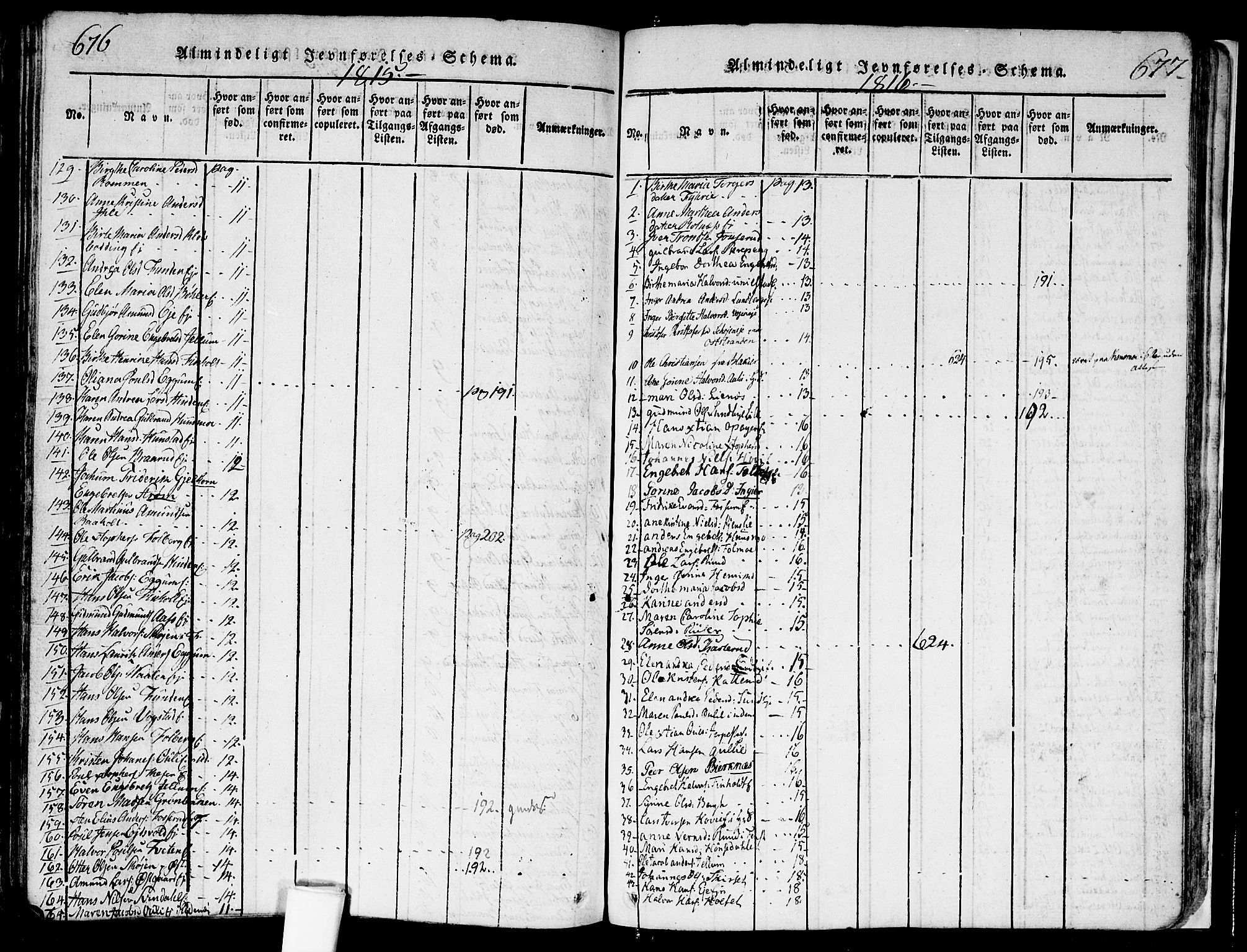 Nes prestekontor Kirkebøker, AV/SAO-A-10410/F/Fa/L0005: Parish register (official) no. I 5, 1815-1835, p. 676-677