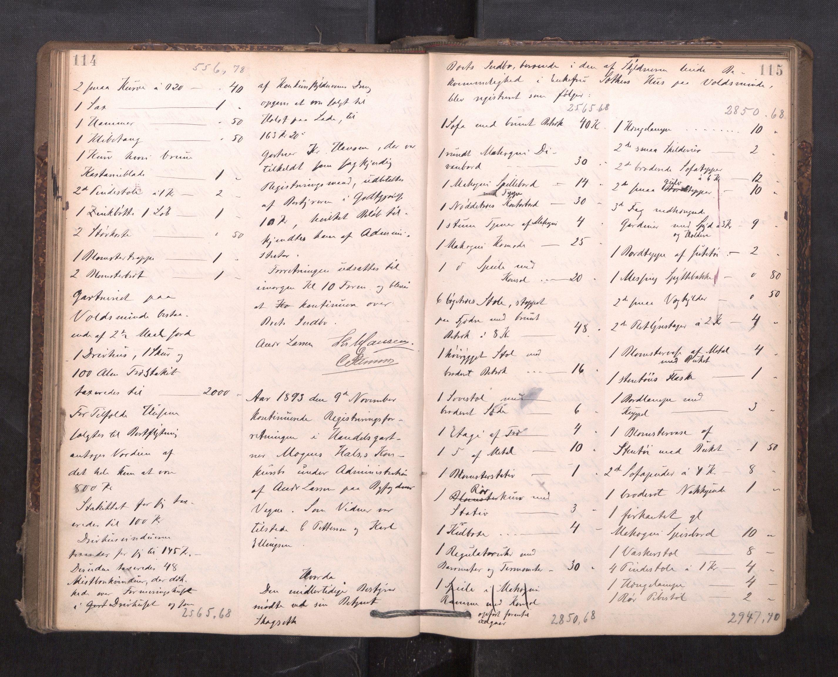 Trondheim byfogd, AV/SAT-A-0003/1/3/3C/L0015: Skifteregistreringsprotokoll - 24/2-21/3 (u/ register), 1893-1899, p. 114-115