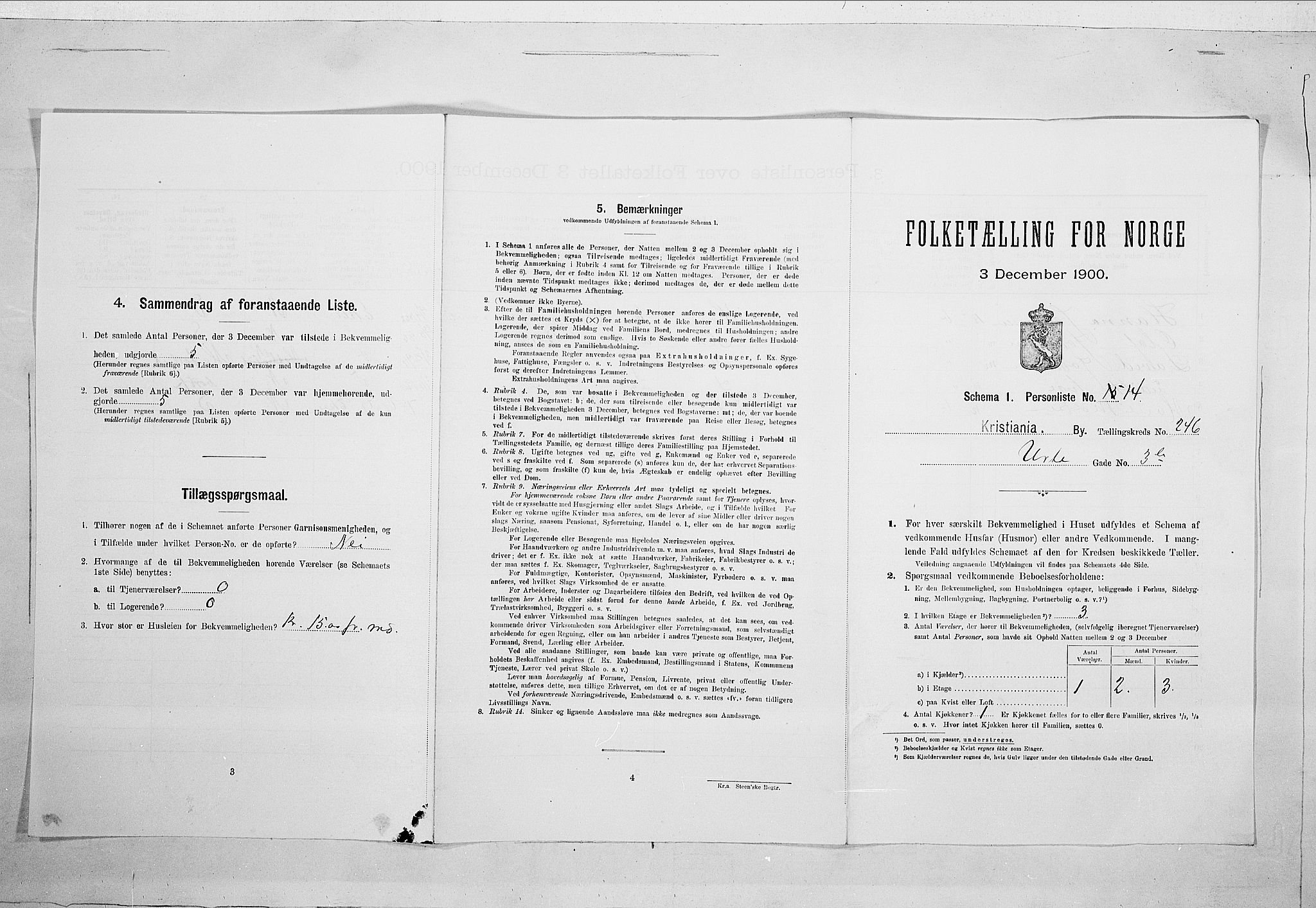 SAO, 1900 census for Kristiania, 1900, p. 108535