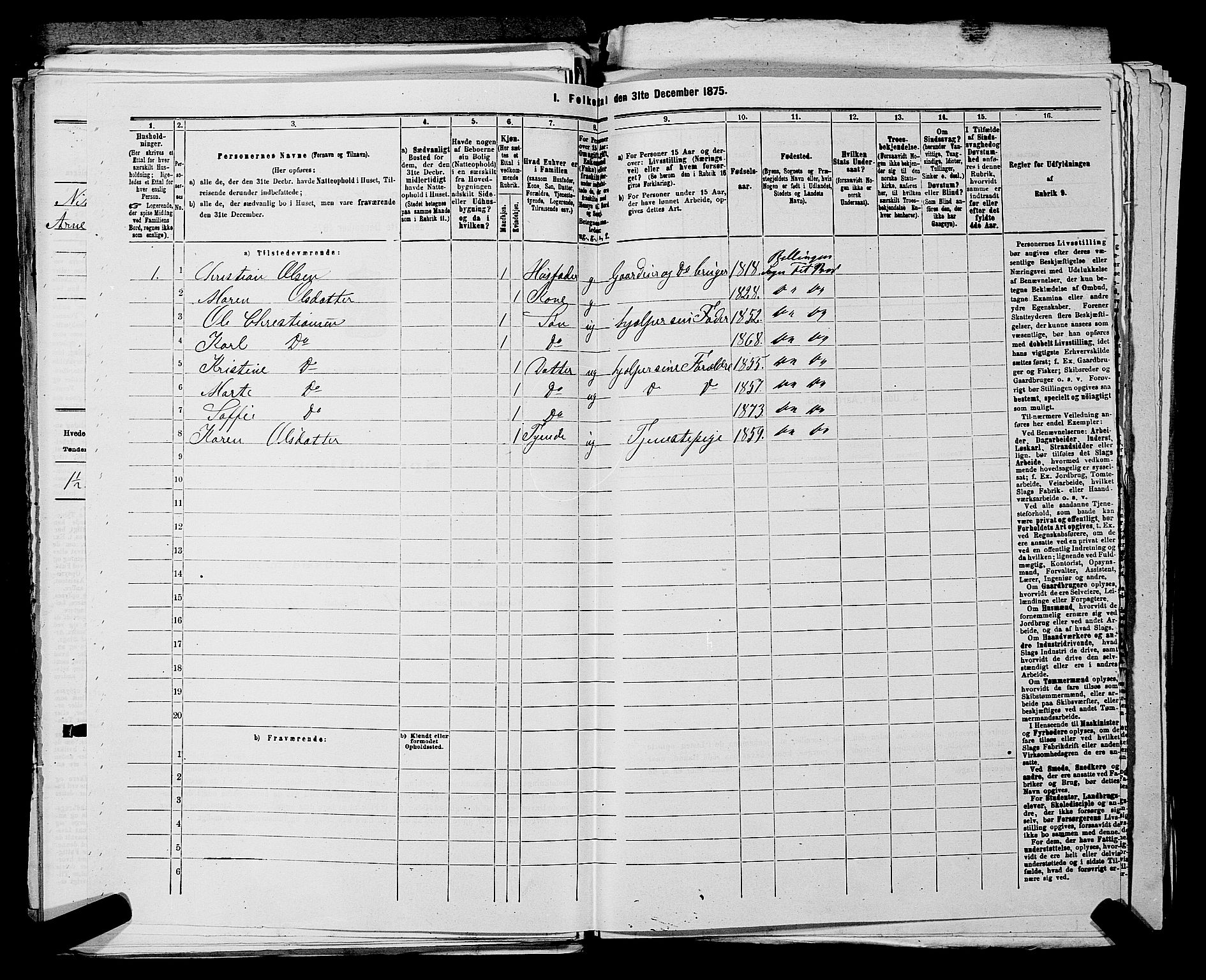 RA, 1875 census for 0227P Fet, 1875, p. 1262