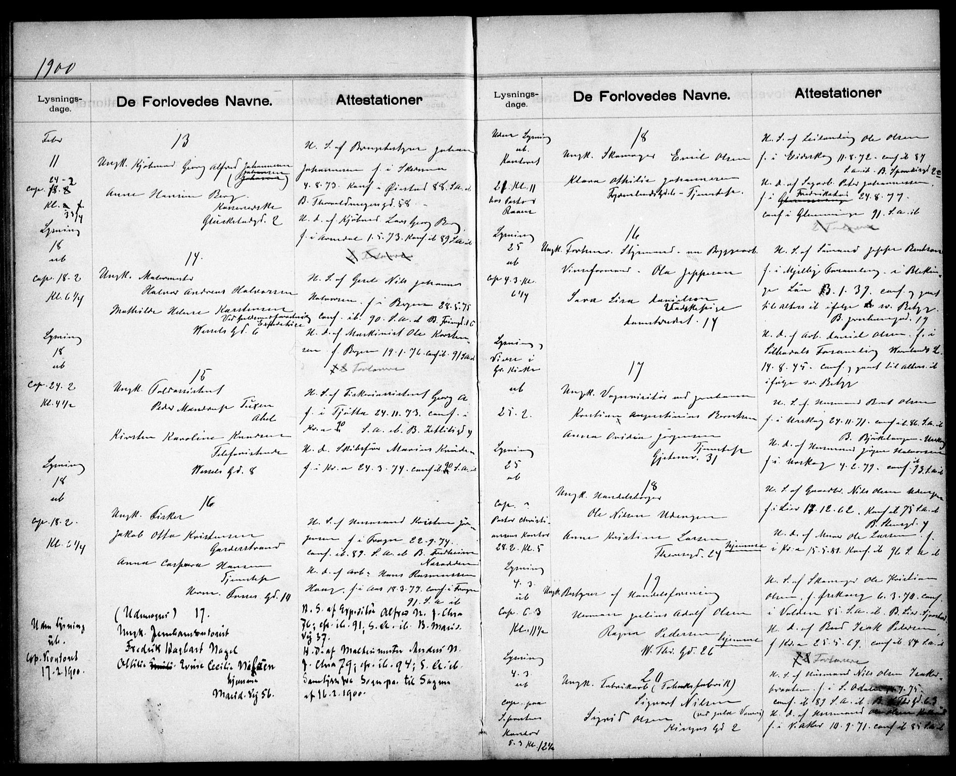 Gamle Aker prestekontor Kirkebøker, AV/SAO-A-10617a/H/L0002: Banns register no. 2, 1890-1900