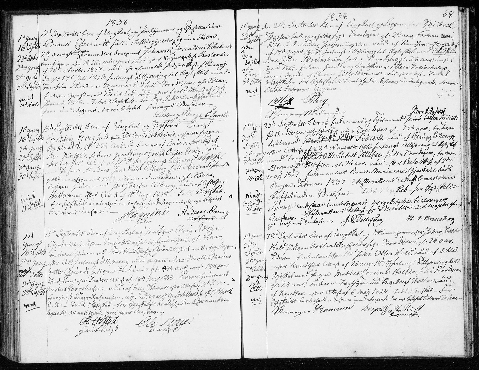 Ministerialprotokoller, klokkerbøker og fødselsregistre - Sør-Trøndelag, AV/SAT-A-1456/601/L0046: Parish register (official) no. 601A14, 1830-1841, p. 68