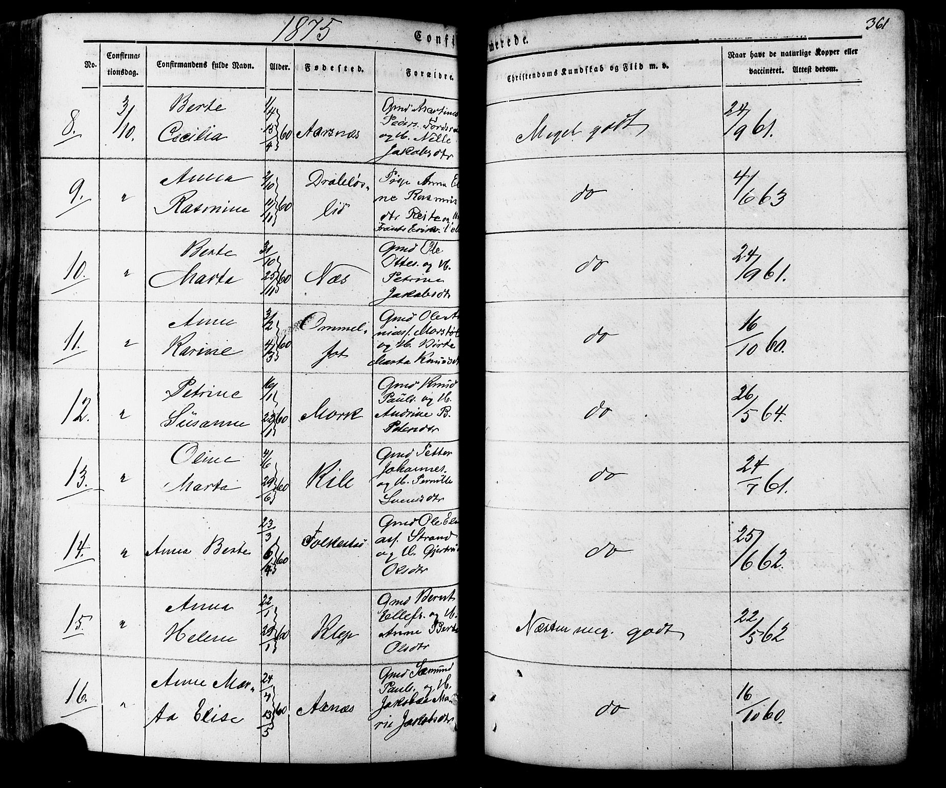 Ministerialprotokoller, klokkerbøker og fødselsregistre - Møre og Romsdal, AV/SAT-A-1454/511/L0140: Parish register (official) no. 511A07, 1851-1878, p. 361