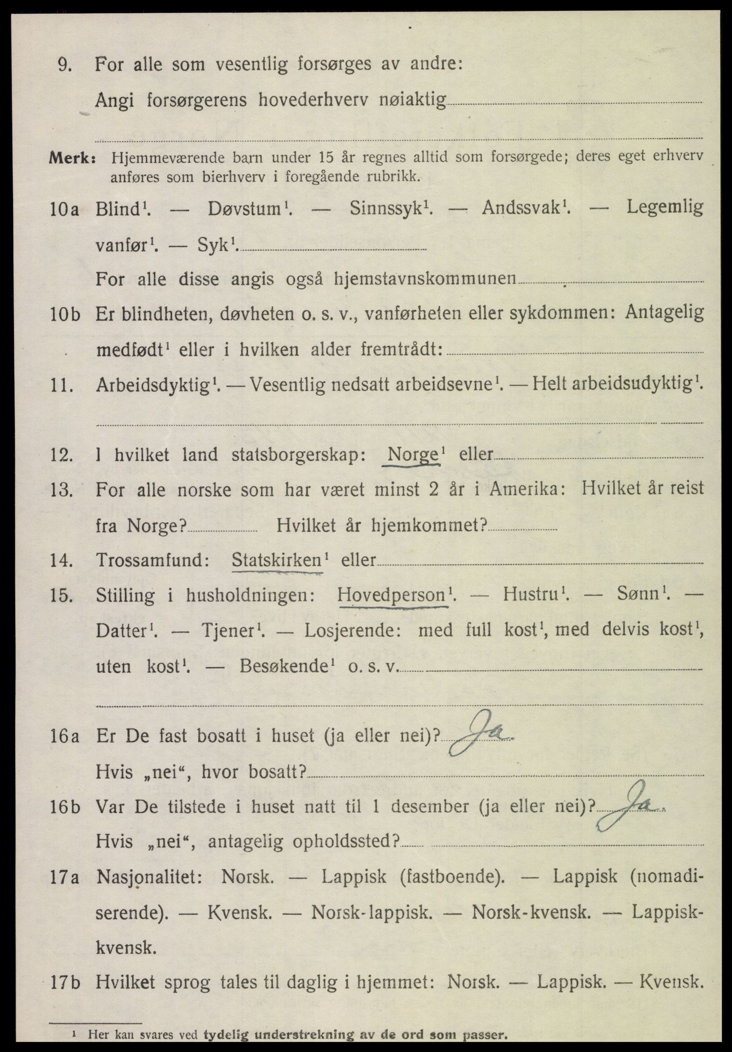 SAT, 1920 census for Grong, 1920, p. 4100