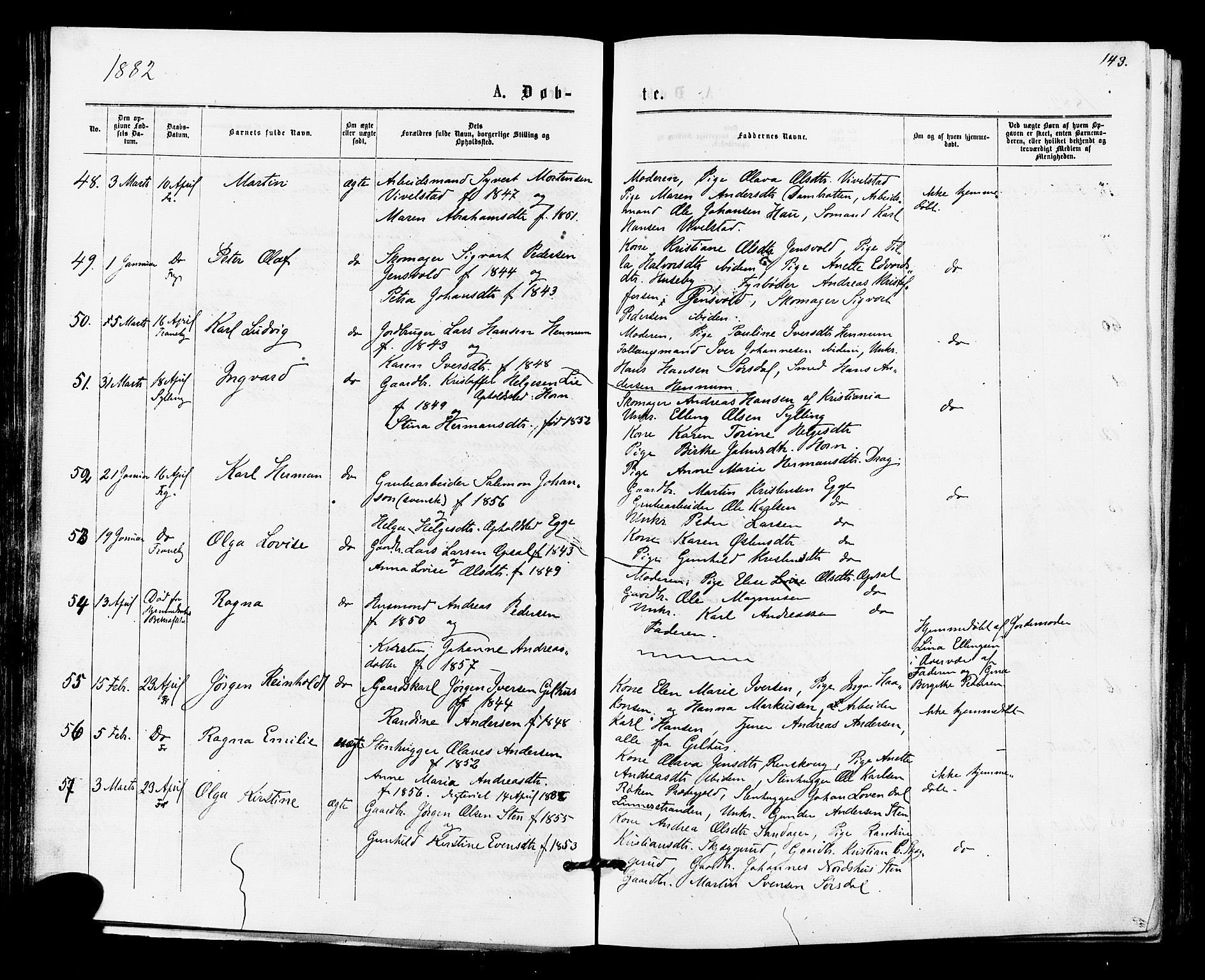 Lier kirkebøker, SAKO/A-230/F/Fa/L0014: Parish register (official) no. I 14, 1875-1882, p. 143