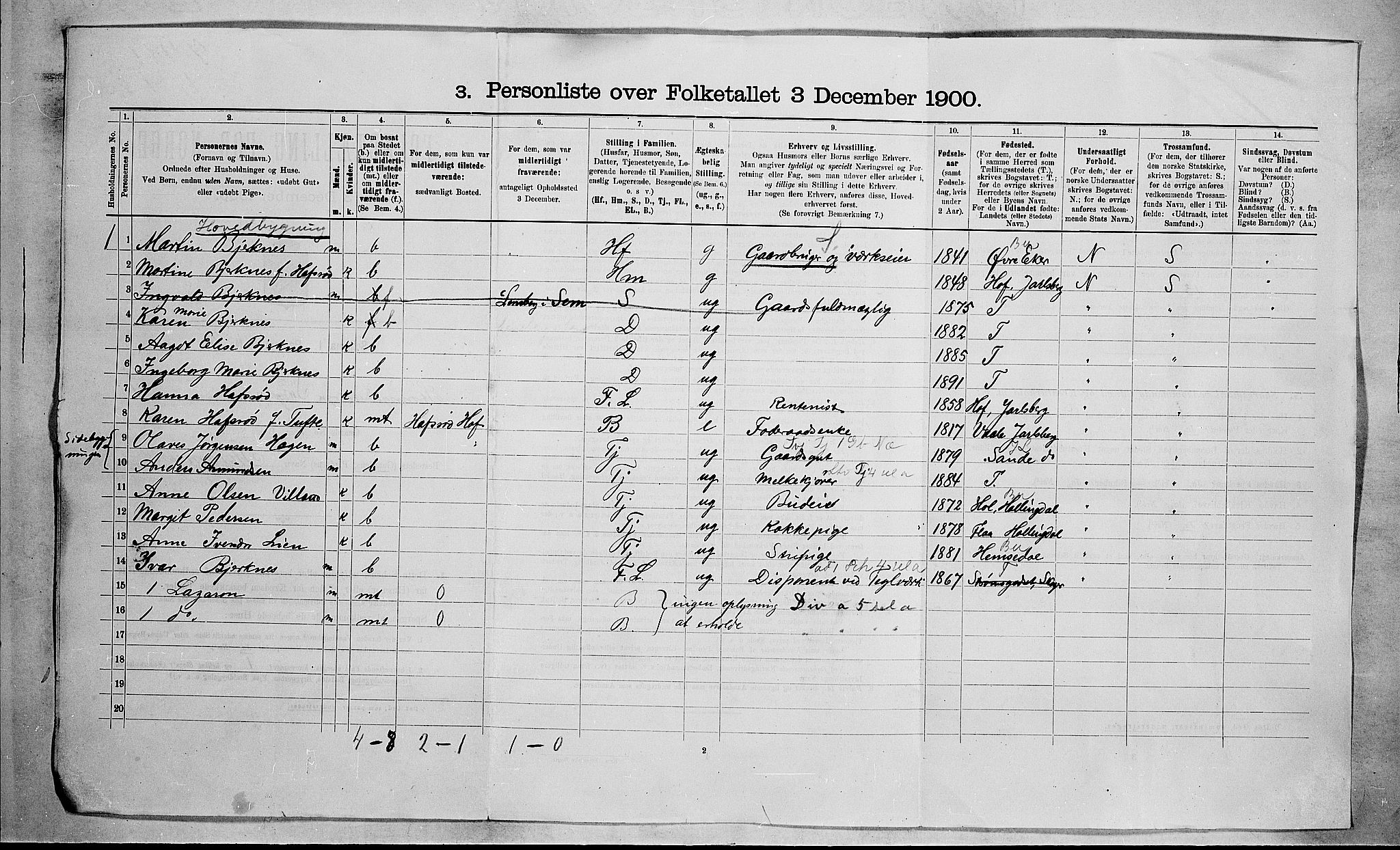 RA, 1900 census for Skoger, 1900, p. 24