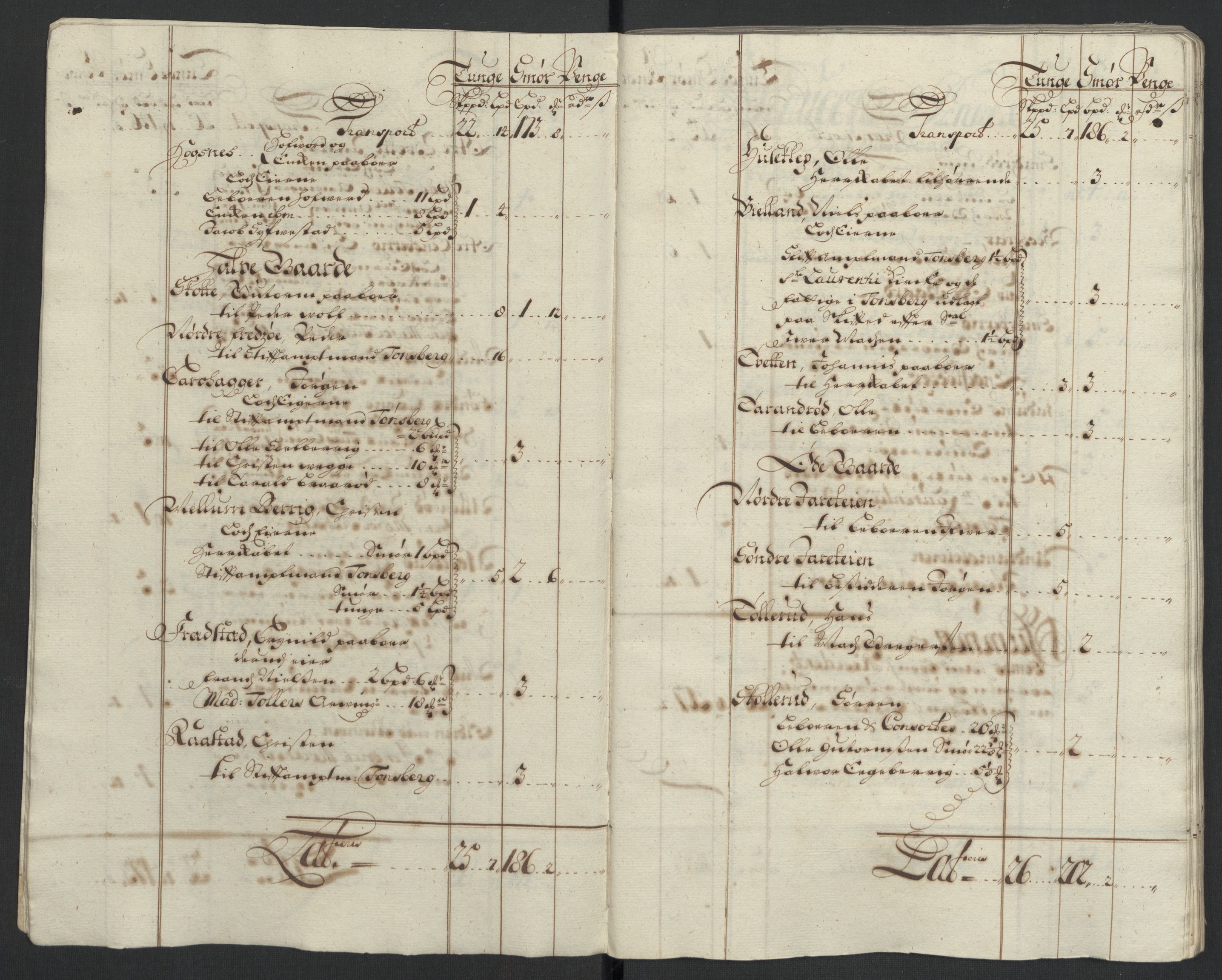 Rentekammeret inntil 1814, Reviderte regnskaper, Fogderegnskap, AV/RA-EA-4092/R32/L1872: Fogderegnskap Jarlsberg grevskap, 1706-1707, p. 24