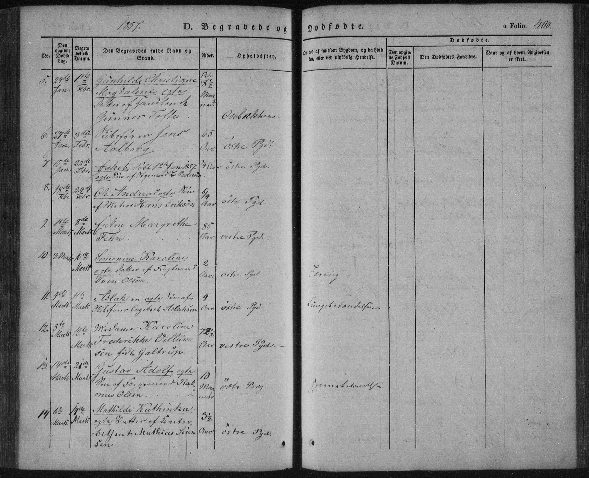 Porsgrunn kirkebøker , AV/SAKO-A-104/F/Fa/L0006: Parish register (official) no. 6, 1841-1857, p. 400