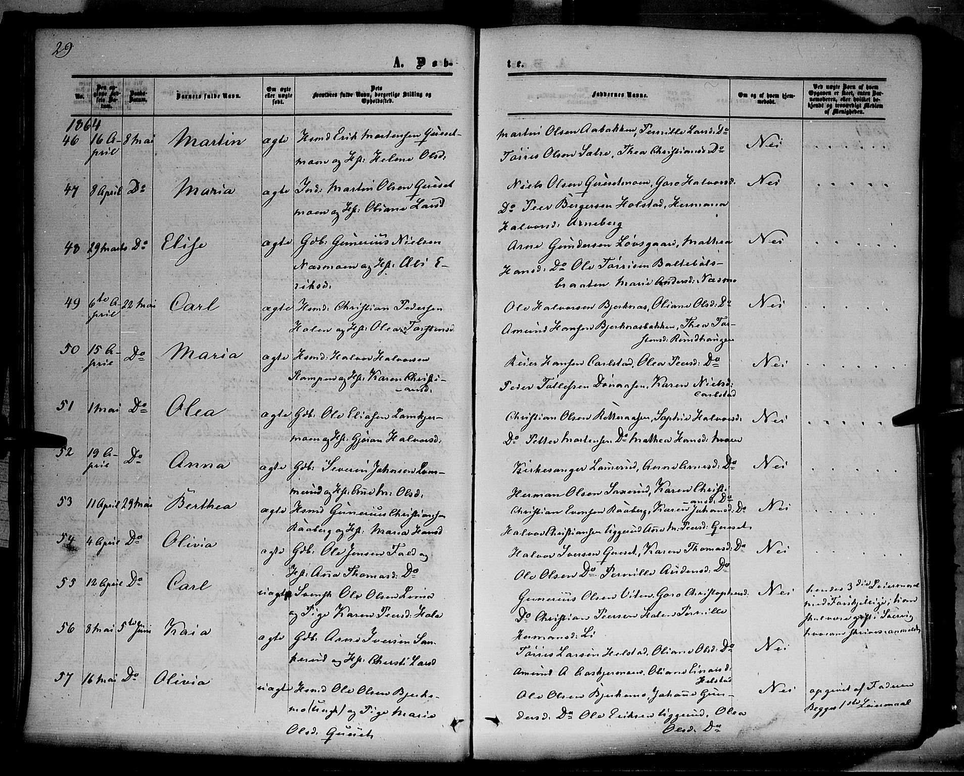 Hof prestekontor, AV/SAH-PREST-038/H/Ha/Haa/L0009: Parish register (official) no. 9, 1862-1877, p. 29