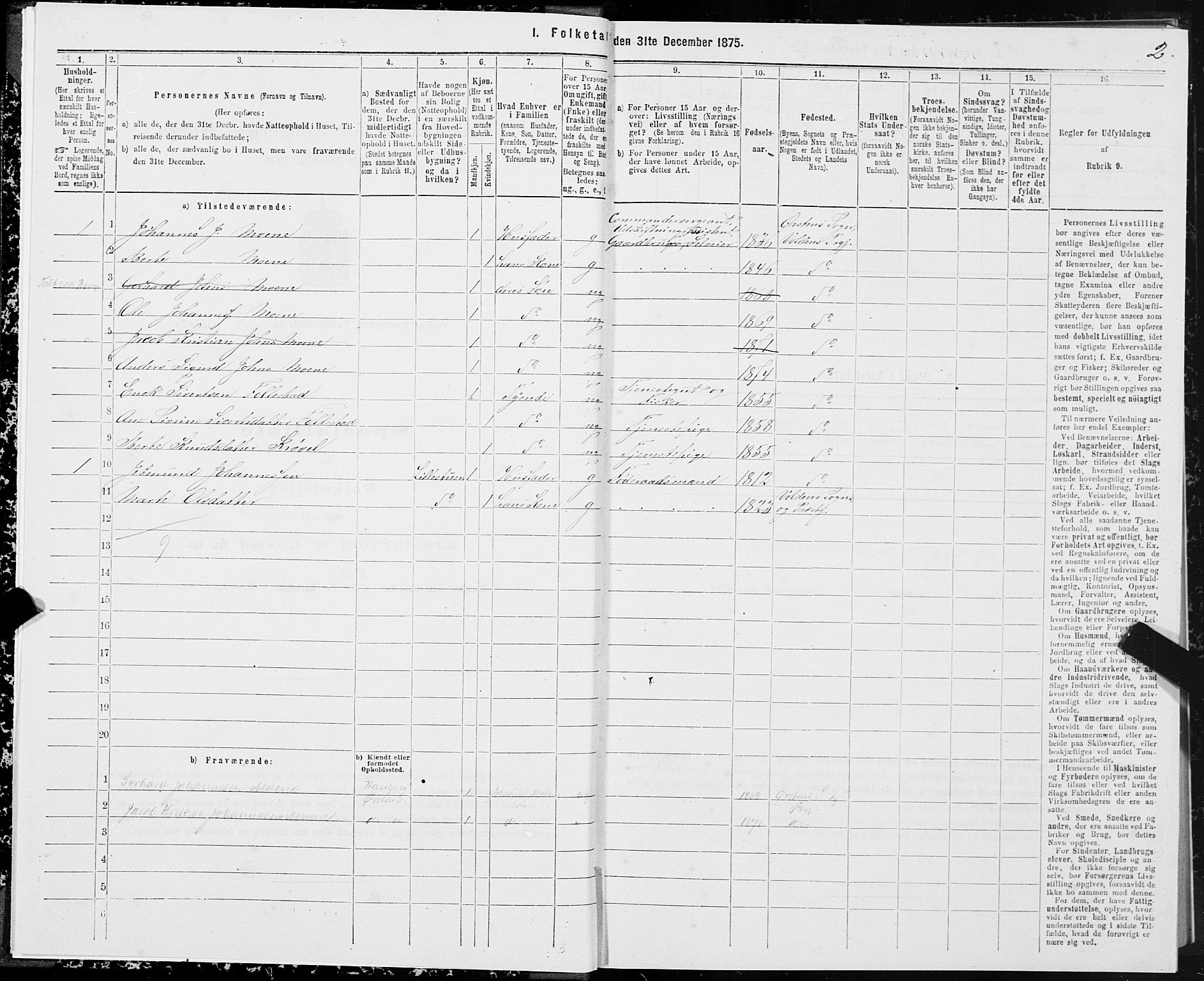 SAT, 1875 census for 1519P Volda, 1875, p. 3002