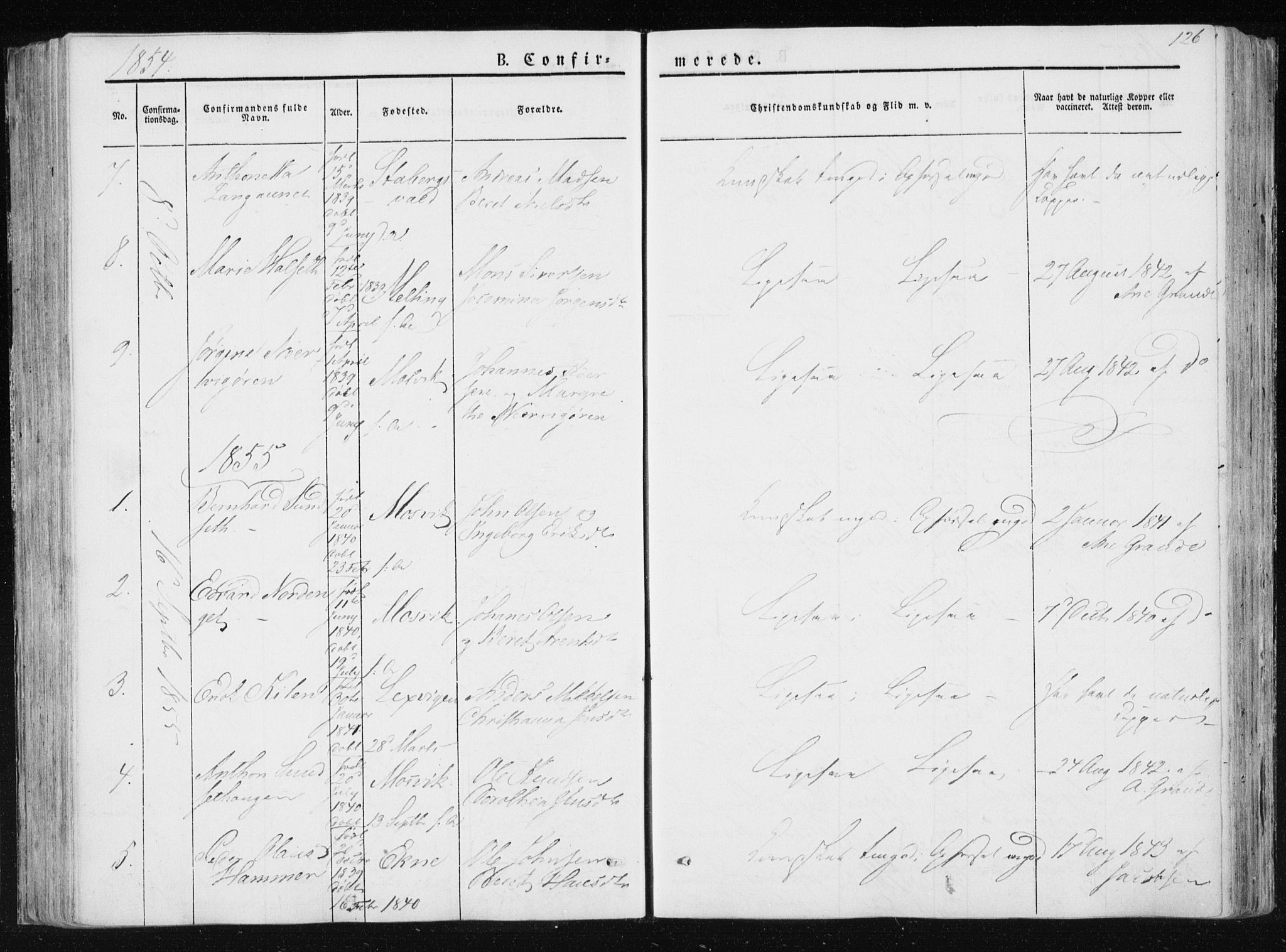 Ministerialprotokoller, klokkerbøker og fødselsregistre - Nord-Trøndelag, SAT/A-1458/733/L0323: Parish register (official) no. 733A02, 1843-1870, p. 126