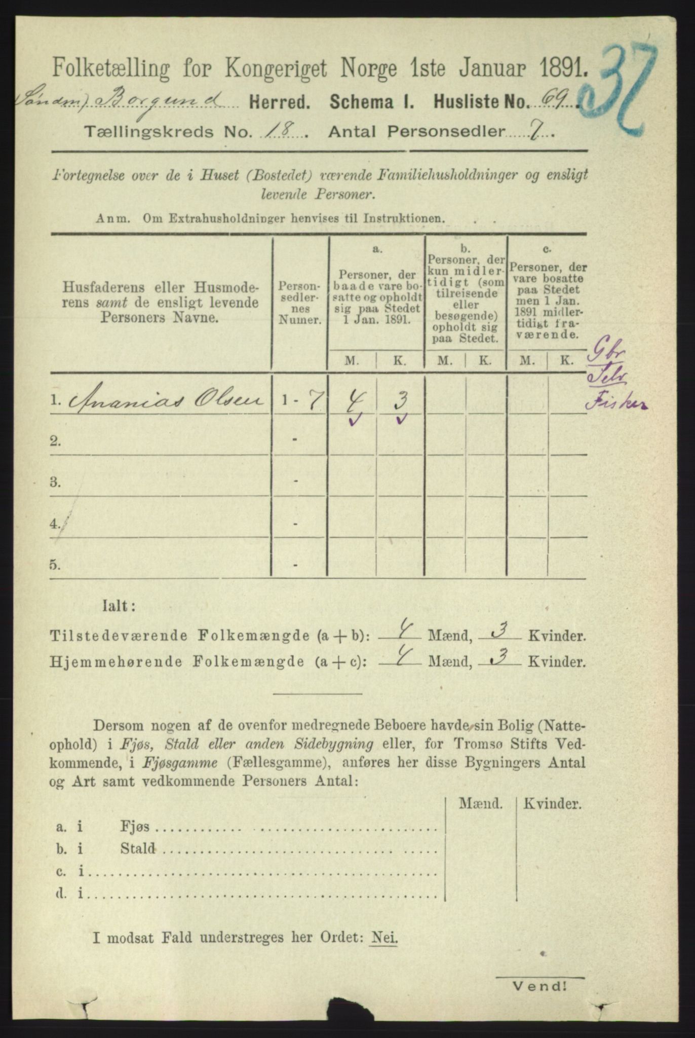 RA, 1891 census for 1531 Borgund, 1891, p. 5483