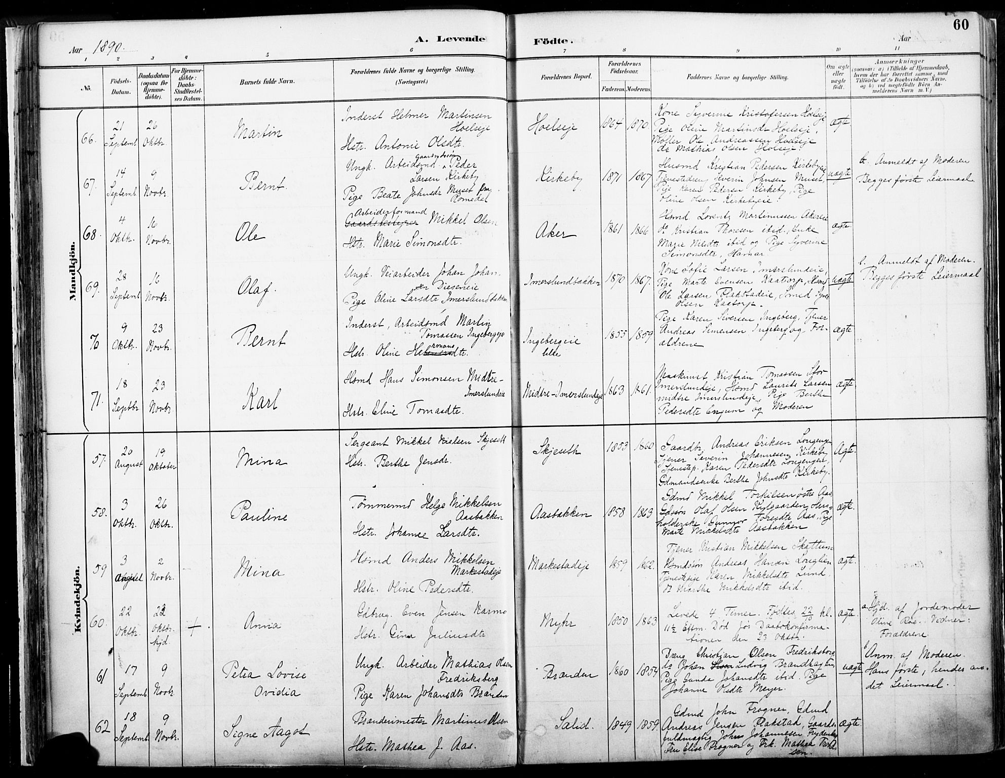 Vang prestekontor, Hedmark, AV/SAH-PREST-008/H/Ha/Haa/L0019A: Parish register (official) no. 19, 1886-1900, p. 60