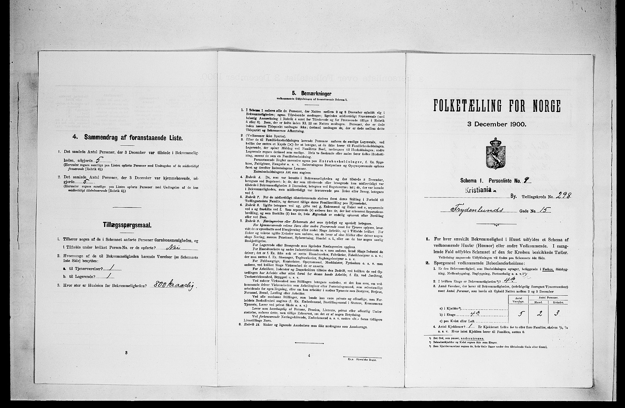 SAO, 1900 census for Kristiania, 1900, p. 26551