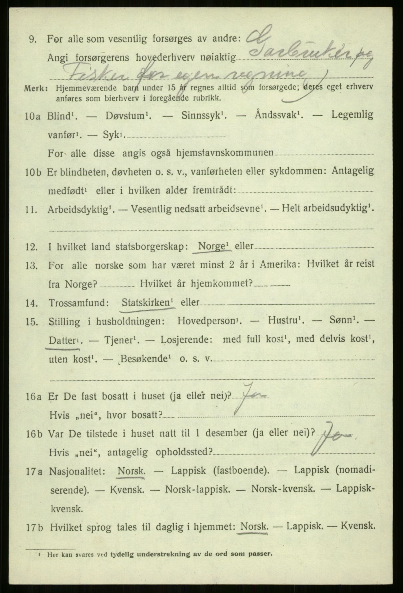 SATØ, 1920 census for Sørreisa, 1920, p. 2967