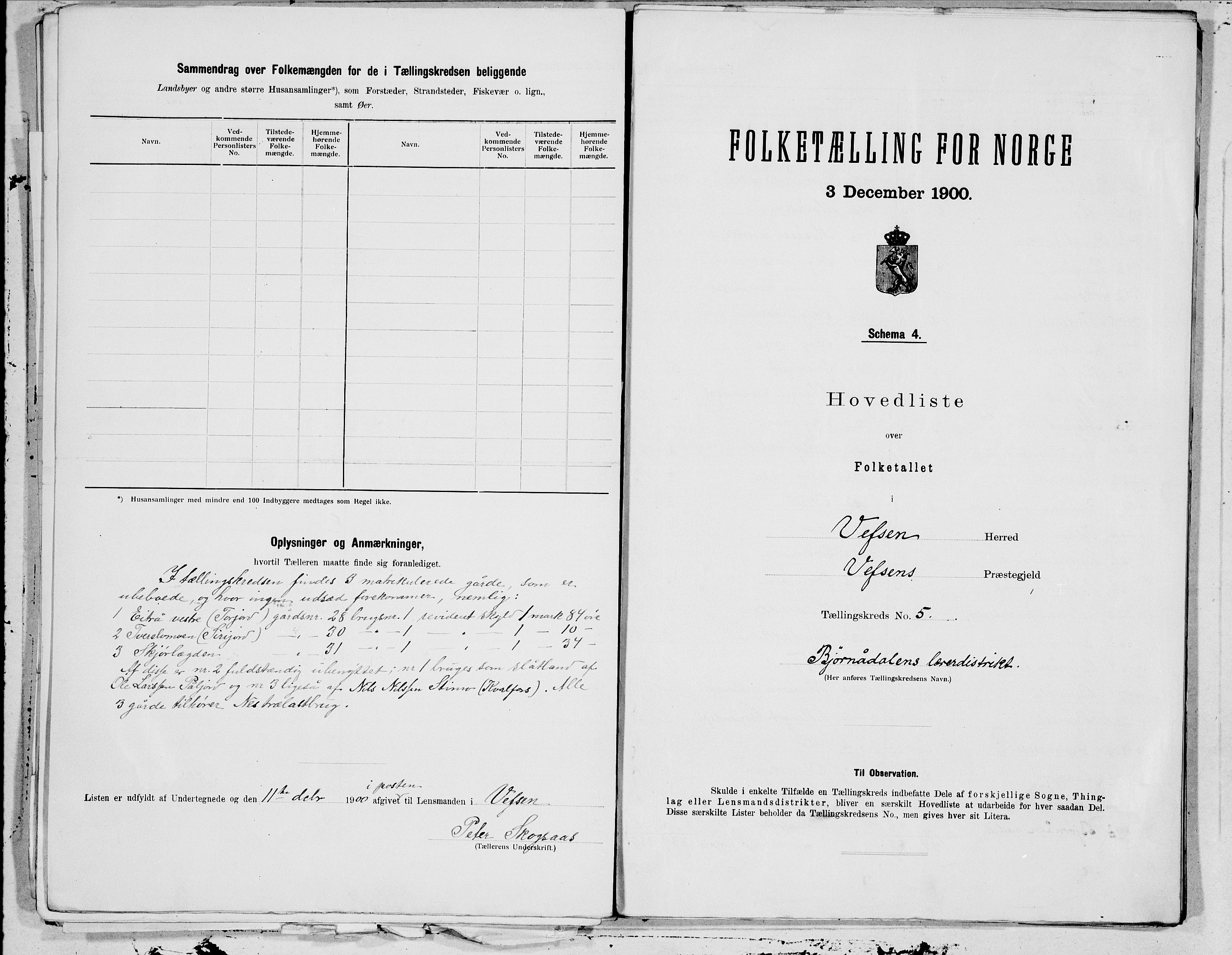 SAT, 1900 census for Vefsn, 1900, p. 10