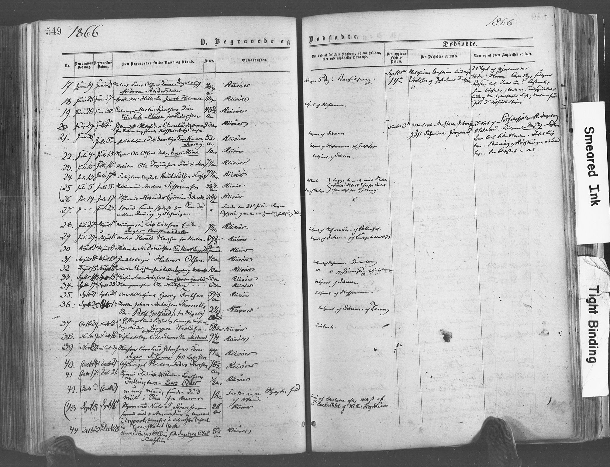Risør sokneprestkontor, SAK/1111-0035/F/Fa/L0004: Parish register (official) no. A 4, 1865-1882, p. 549
