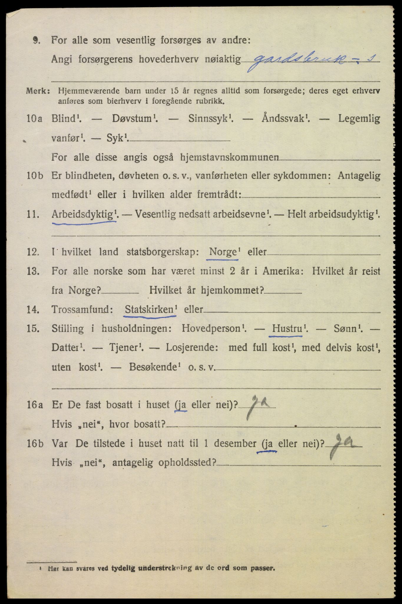 SAK, 1920 census for Lista, 1920, p. 4742