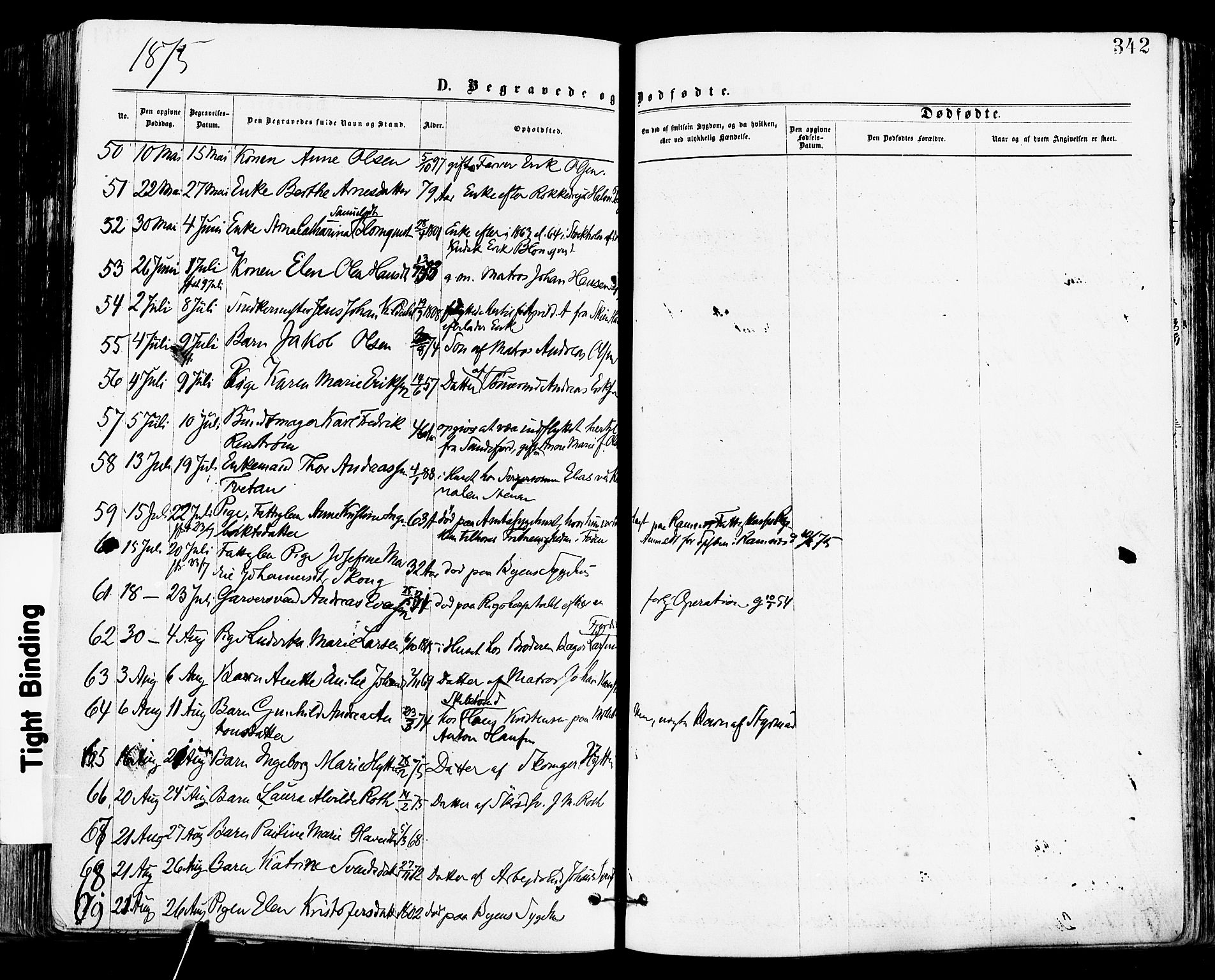 Tønsberg kirkebøker, AV/SAKO-A-330/F/Fa/L0010: Parish register (official) no. I 10, 1874-1880, p. 342