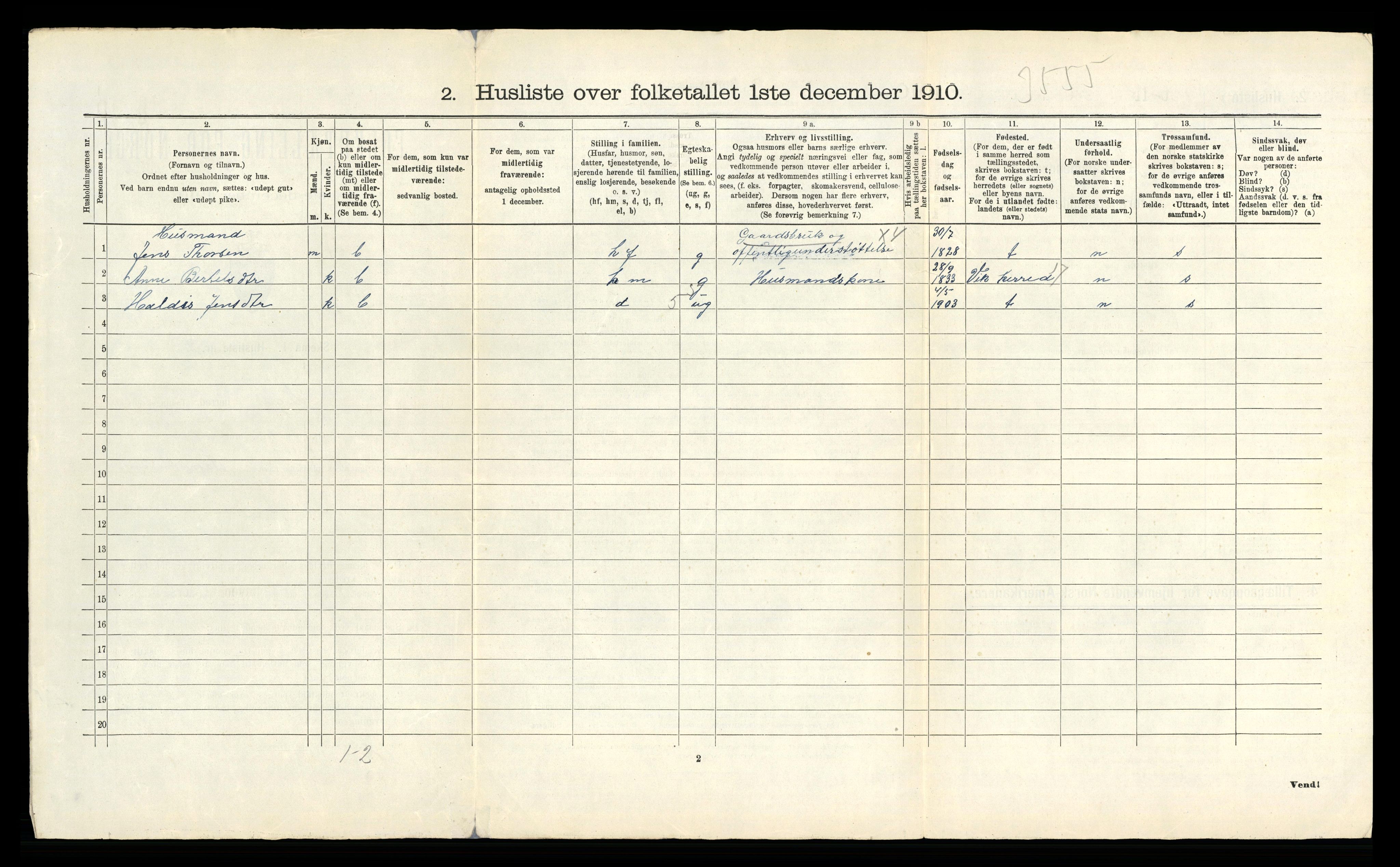 RA, 1910 census for Vega, 1910, p. 39