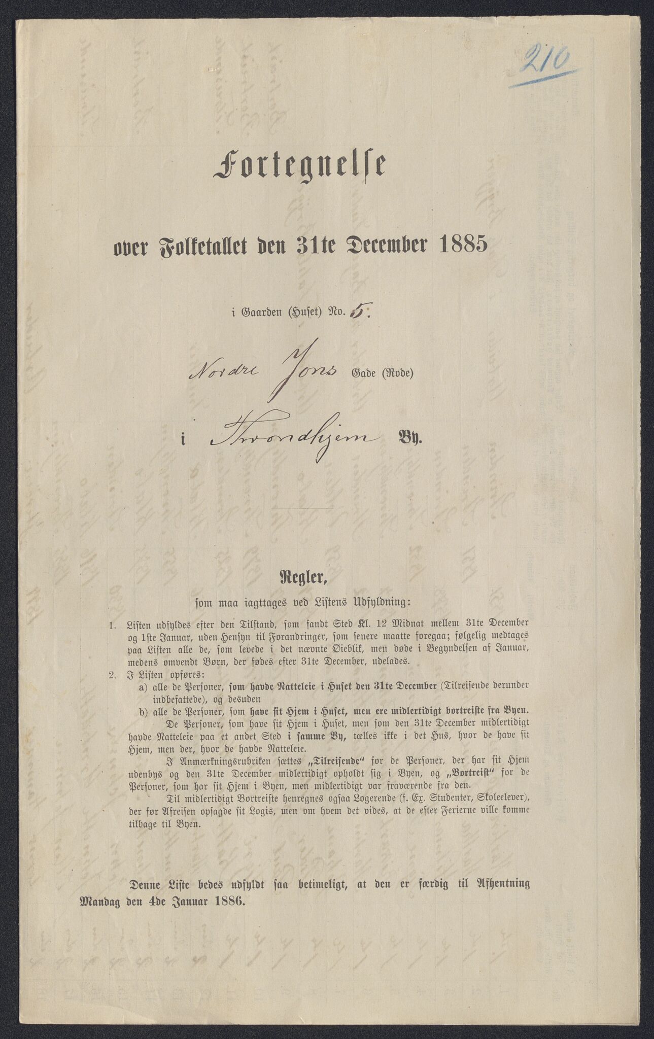 SAT, 1885 census for 1601 Trondheim, 1885, p. 2518