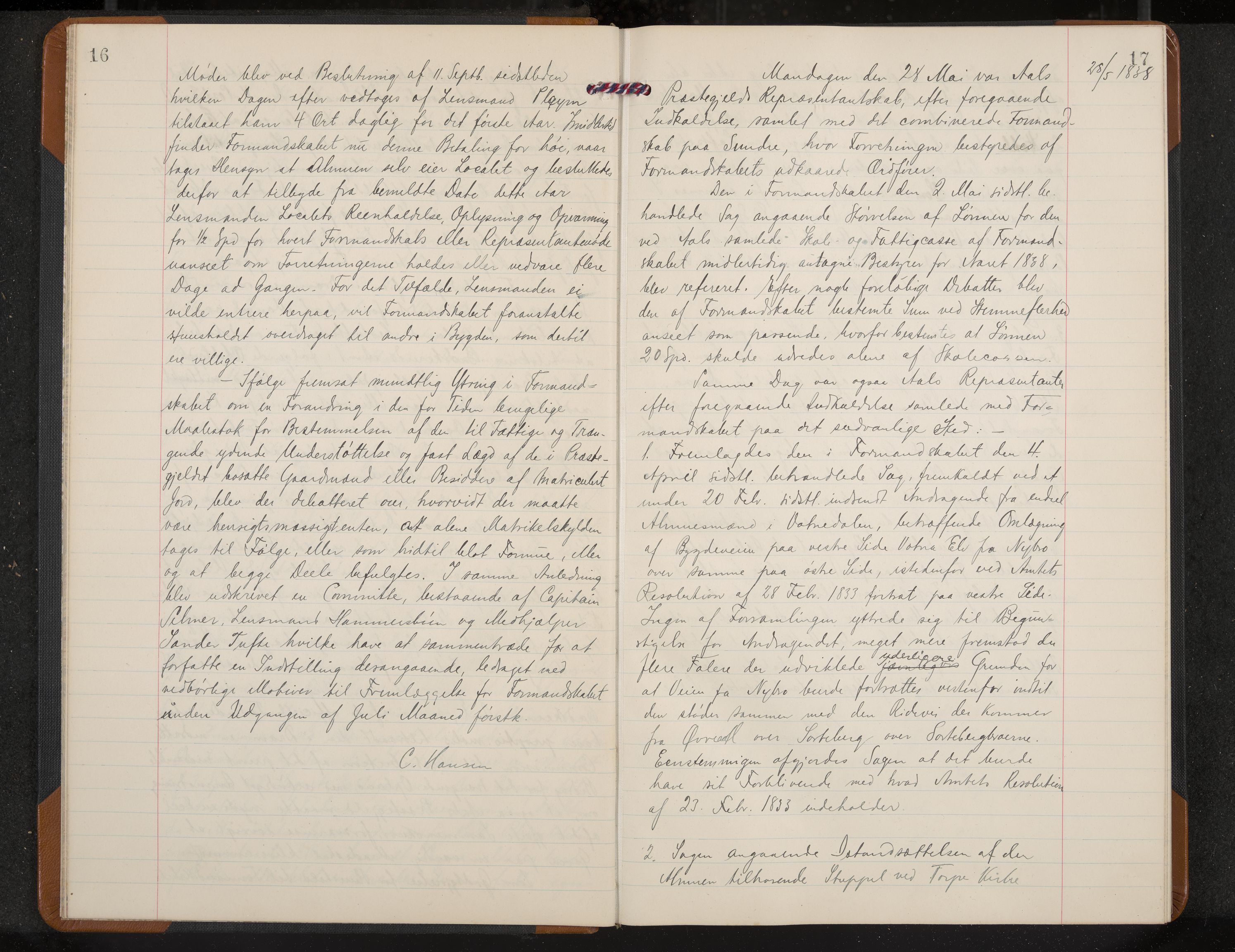 Ål formannskap og sentraladministrasjon, IKAK/0619021/A/Aa/L0001: Utskrift av møtebok, 1838-1845, p. 16-17